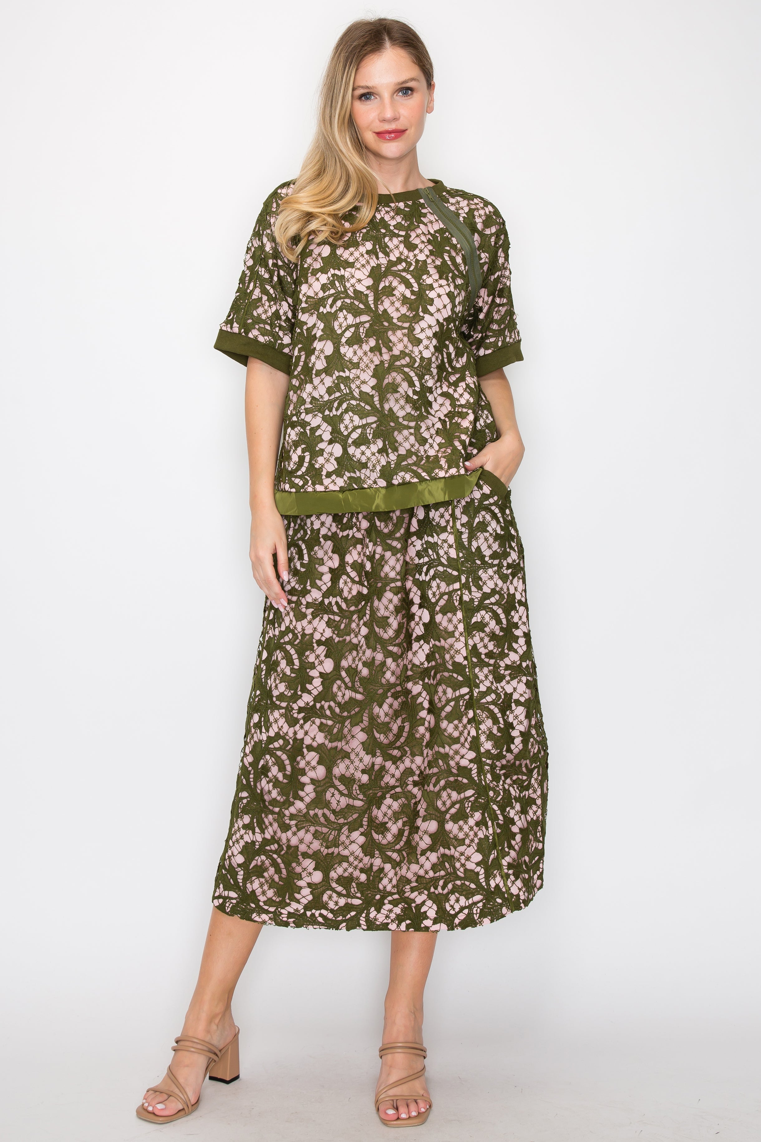 Wineva Lace & Satin Top