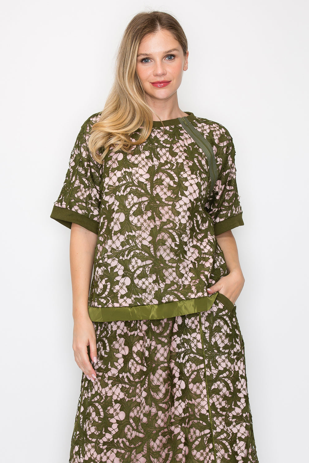 Wineva Lace & Satin Top