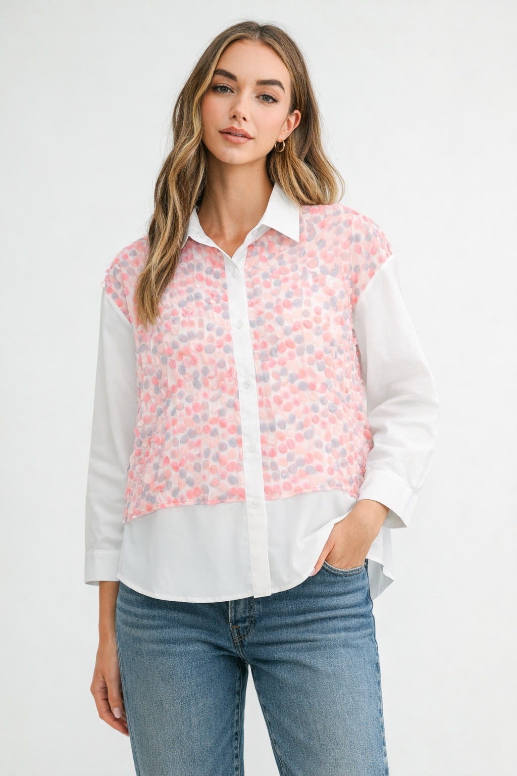 Wallisa Stretch Woven with Flower Lace