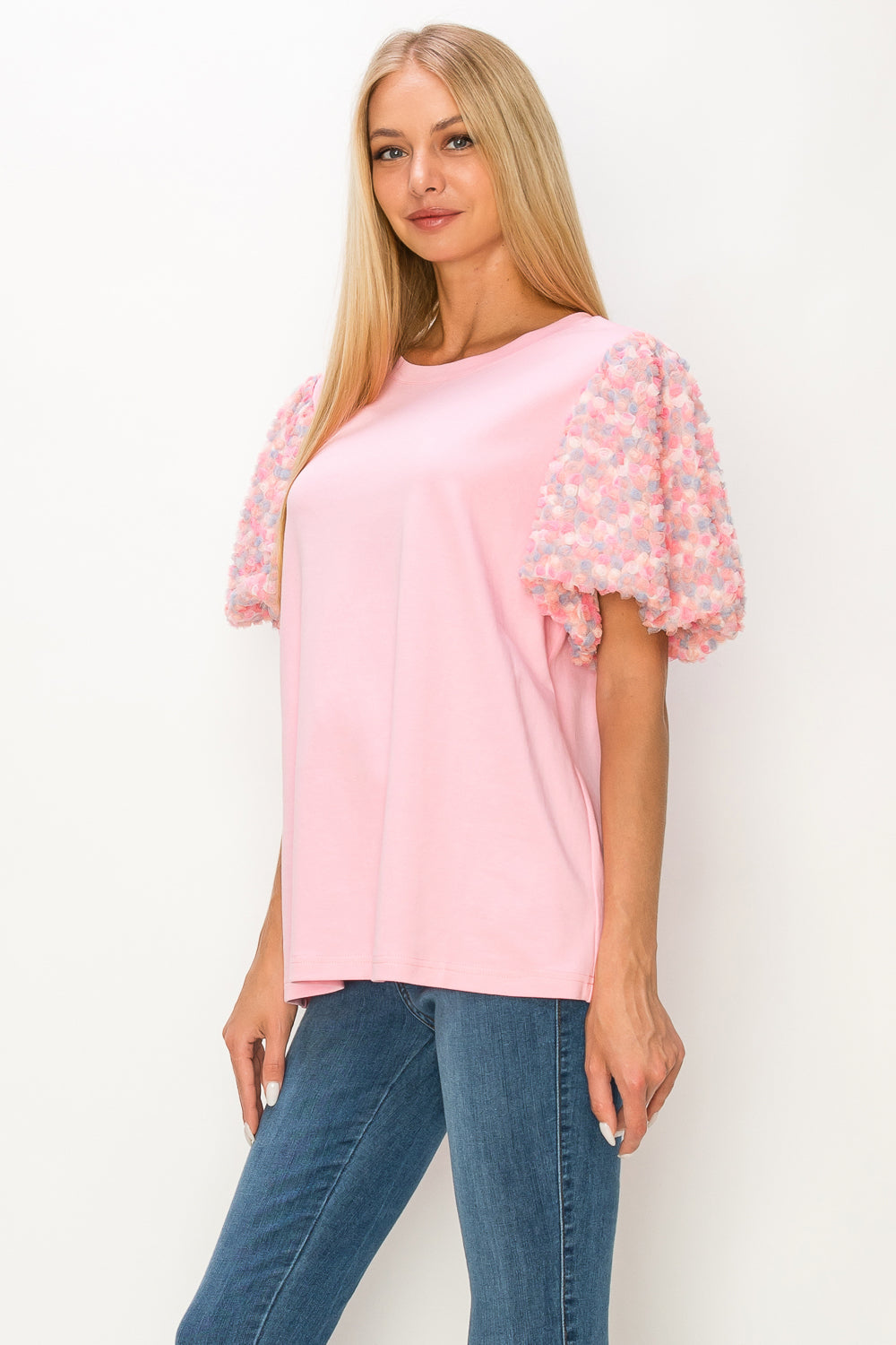 Raquel Stretch Pointe Knit with Flower Lace