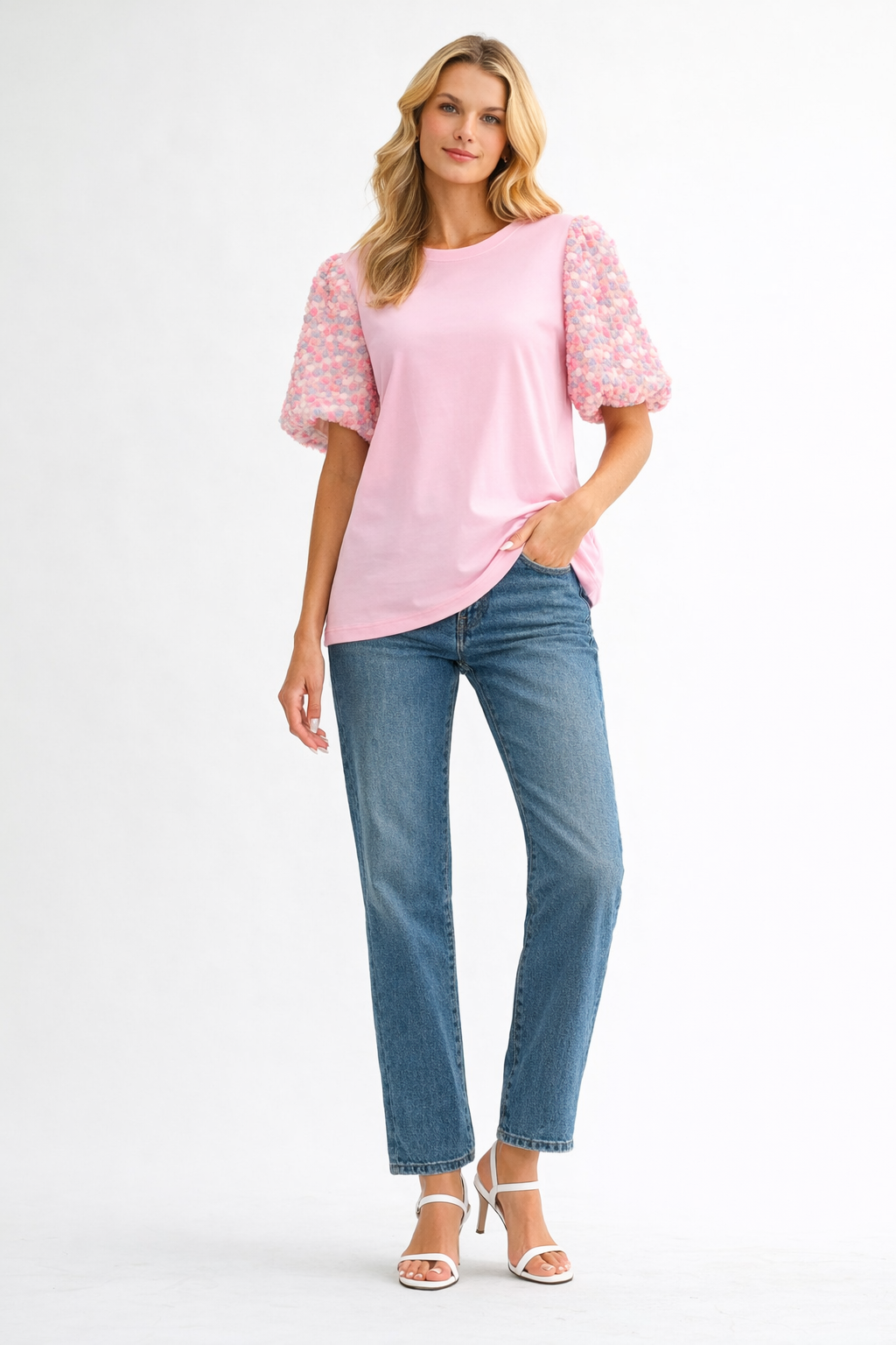 Raquel Stretch Pointe Knit with Flower Lace