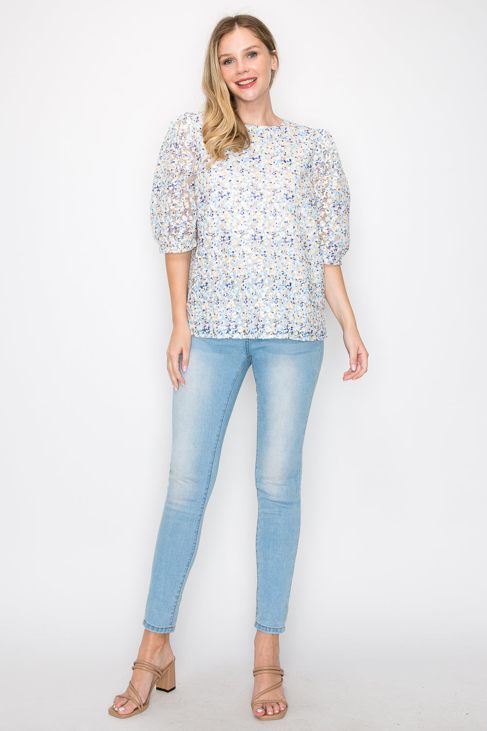 Winnie Textured Flower Top