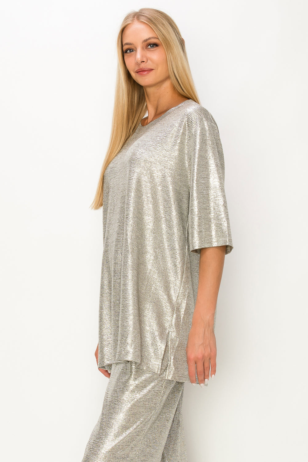 Kathleen Stretch Shine Knit Top