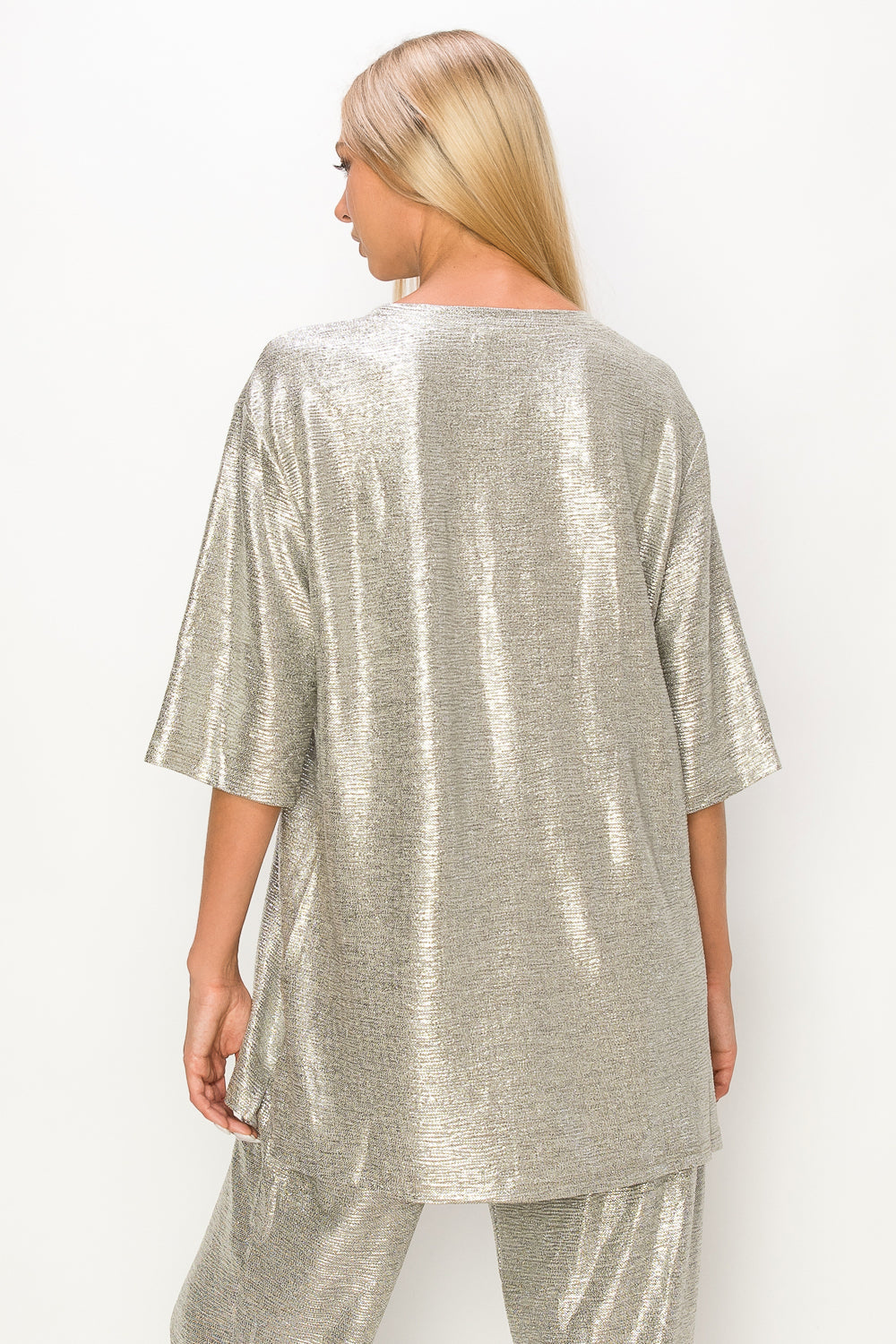 Kathleen Stretch Shine Knit Top
