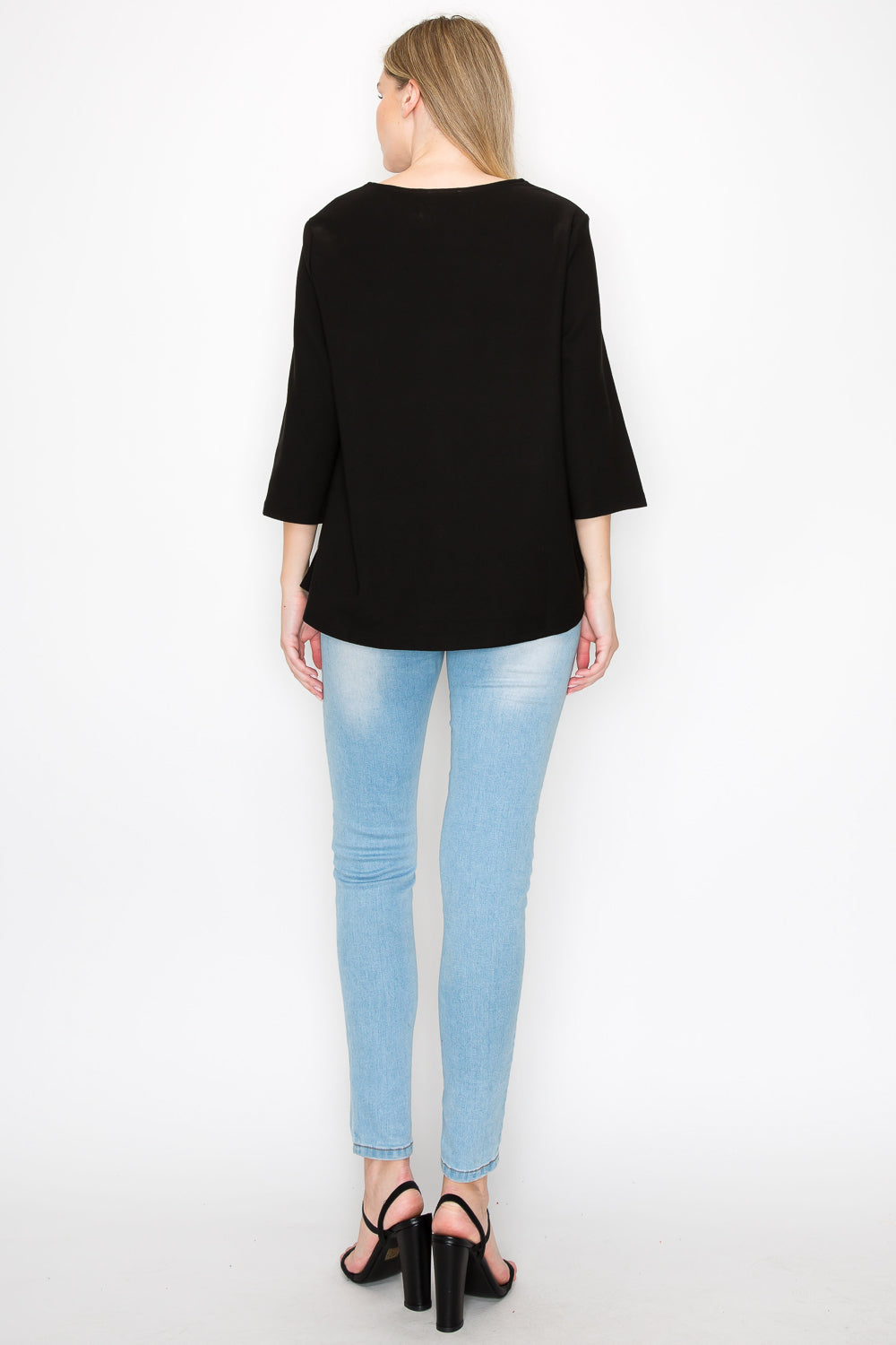 Kanna Knit Crepe Top with Contrast Stripes
