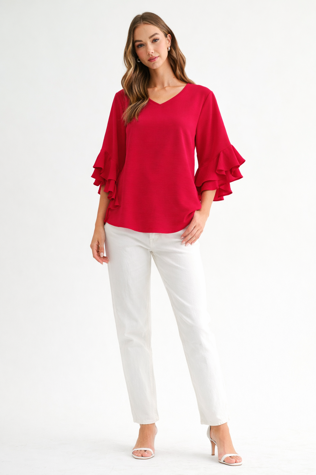 Jamie Top with Ruffle Sleeves