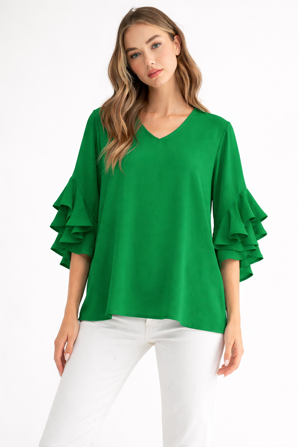 Jamie Top with Ruffle Sleeves