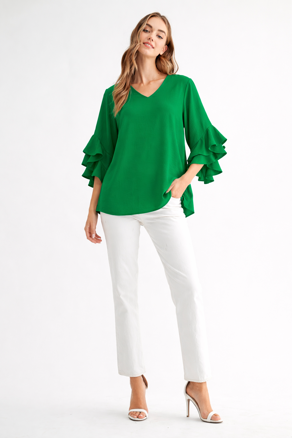 Jamie Top with Ruffle Sleeves