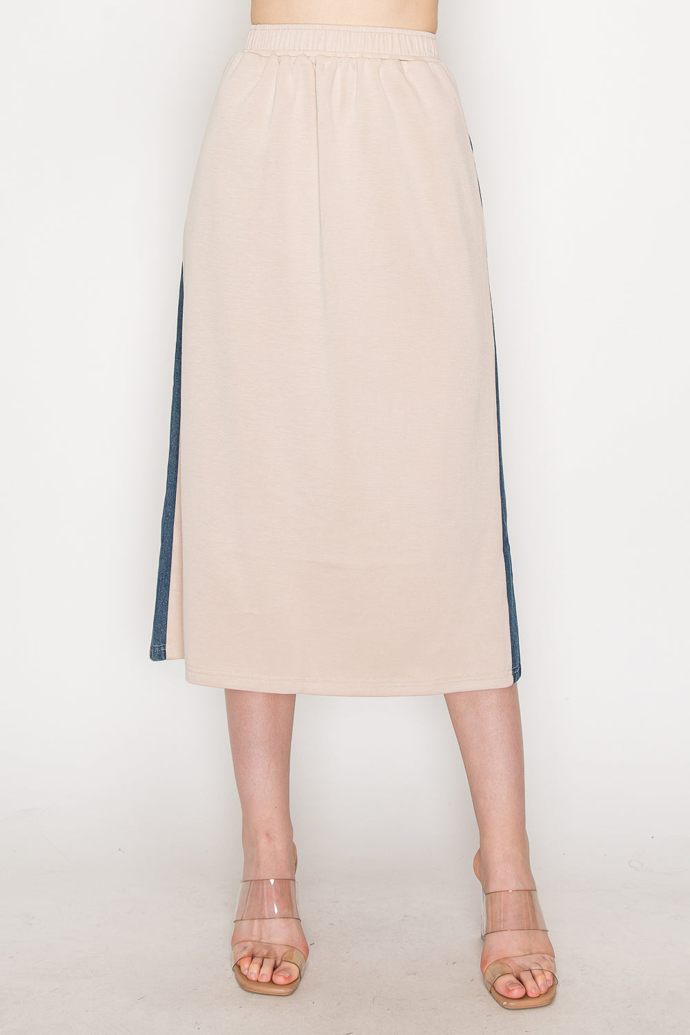 Dana Knit Skirt with Denim