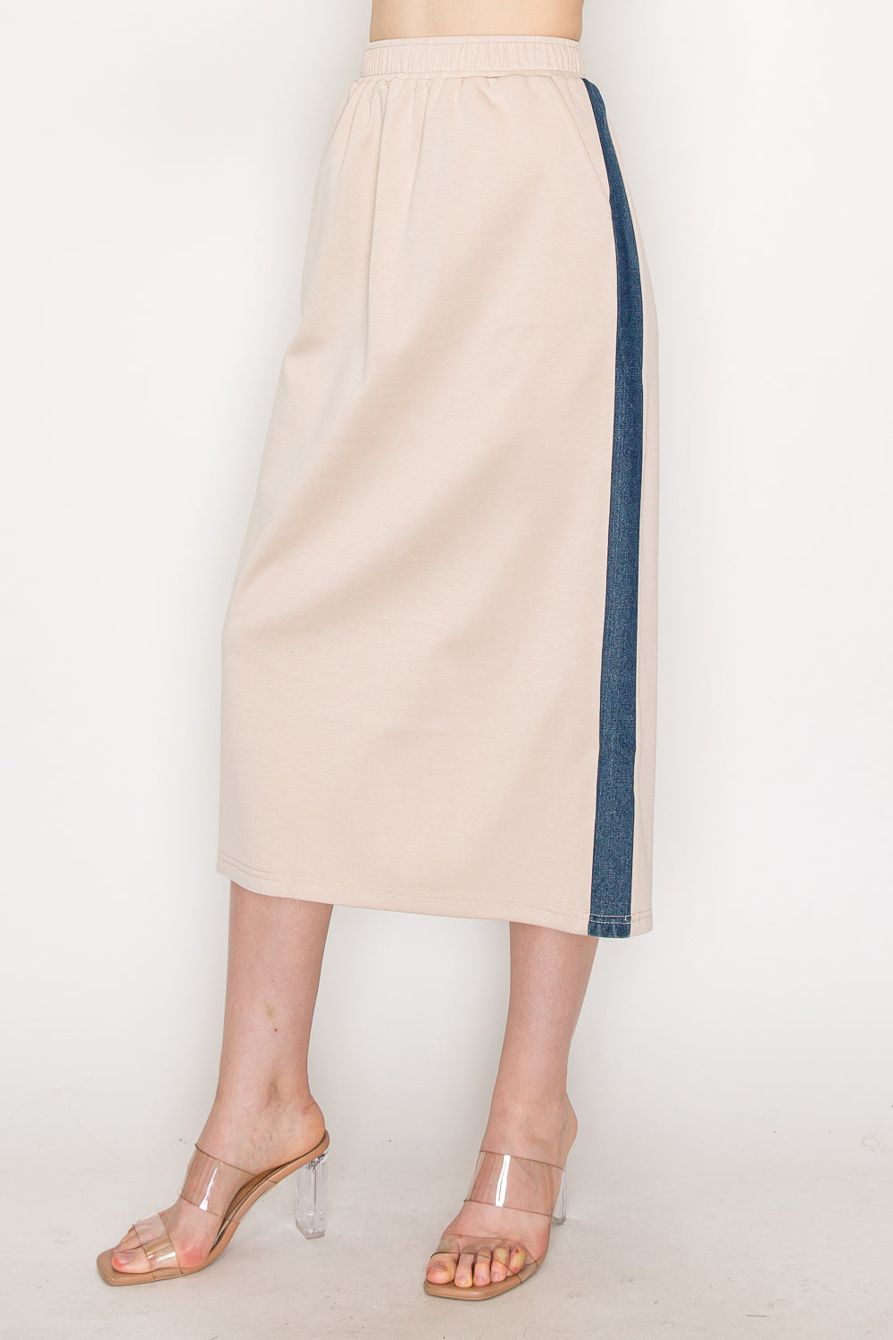 Dana Knit Skirt with Denim