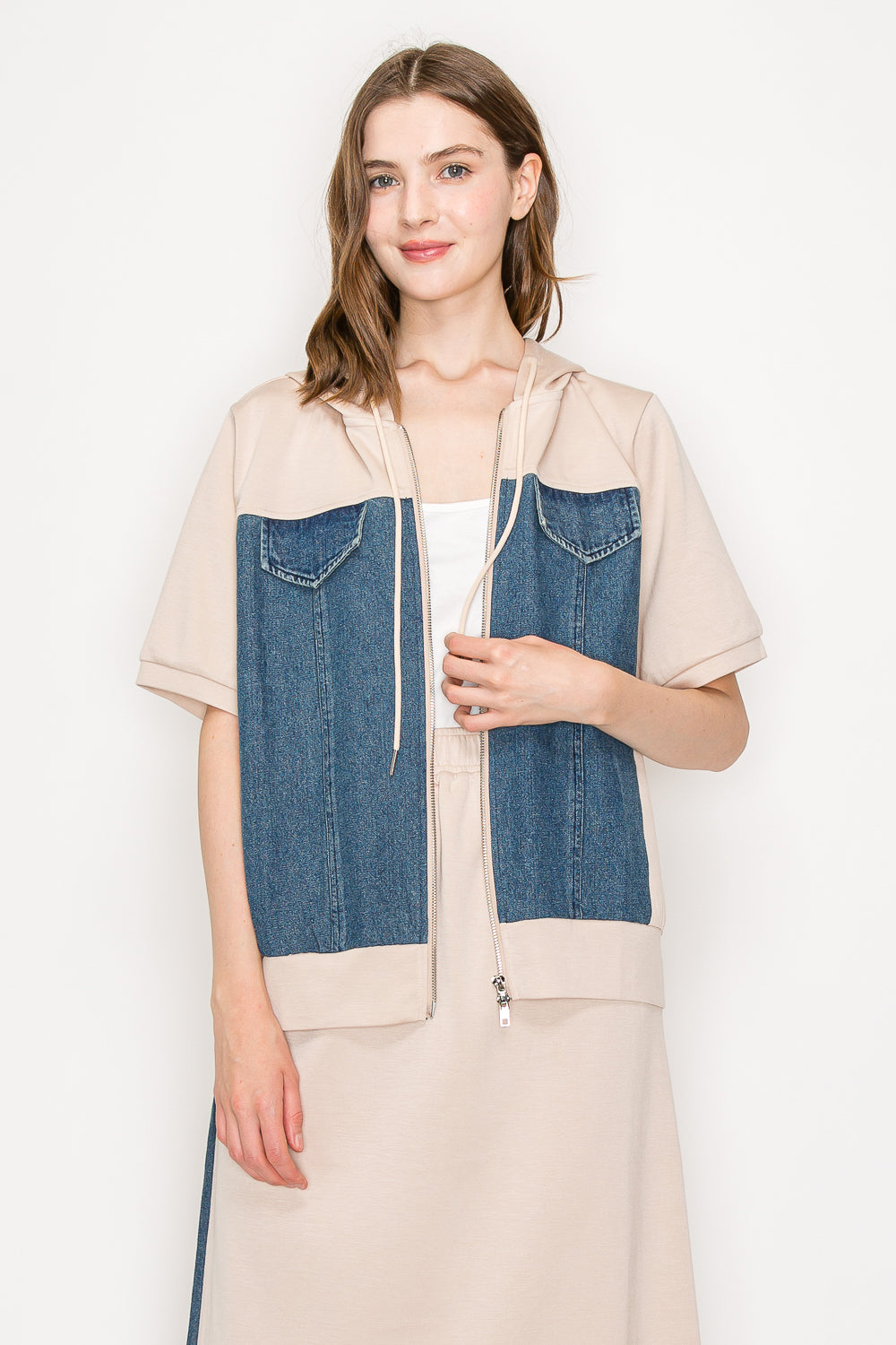 Diana Knit Top Jacket with Denim