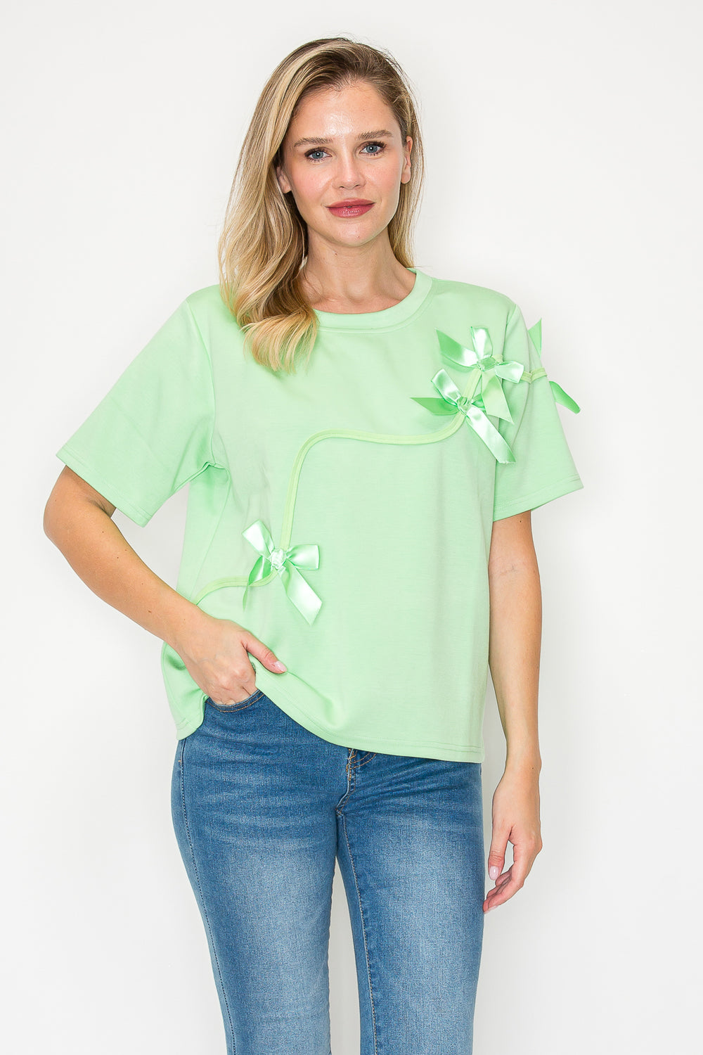 Karely Knit Top with Ribbons