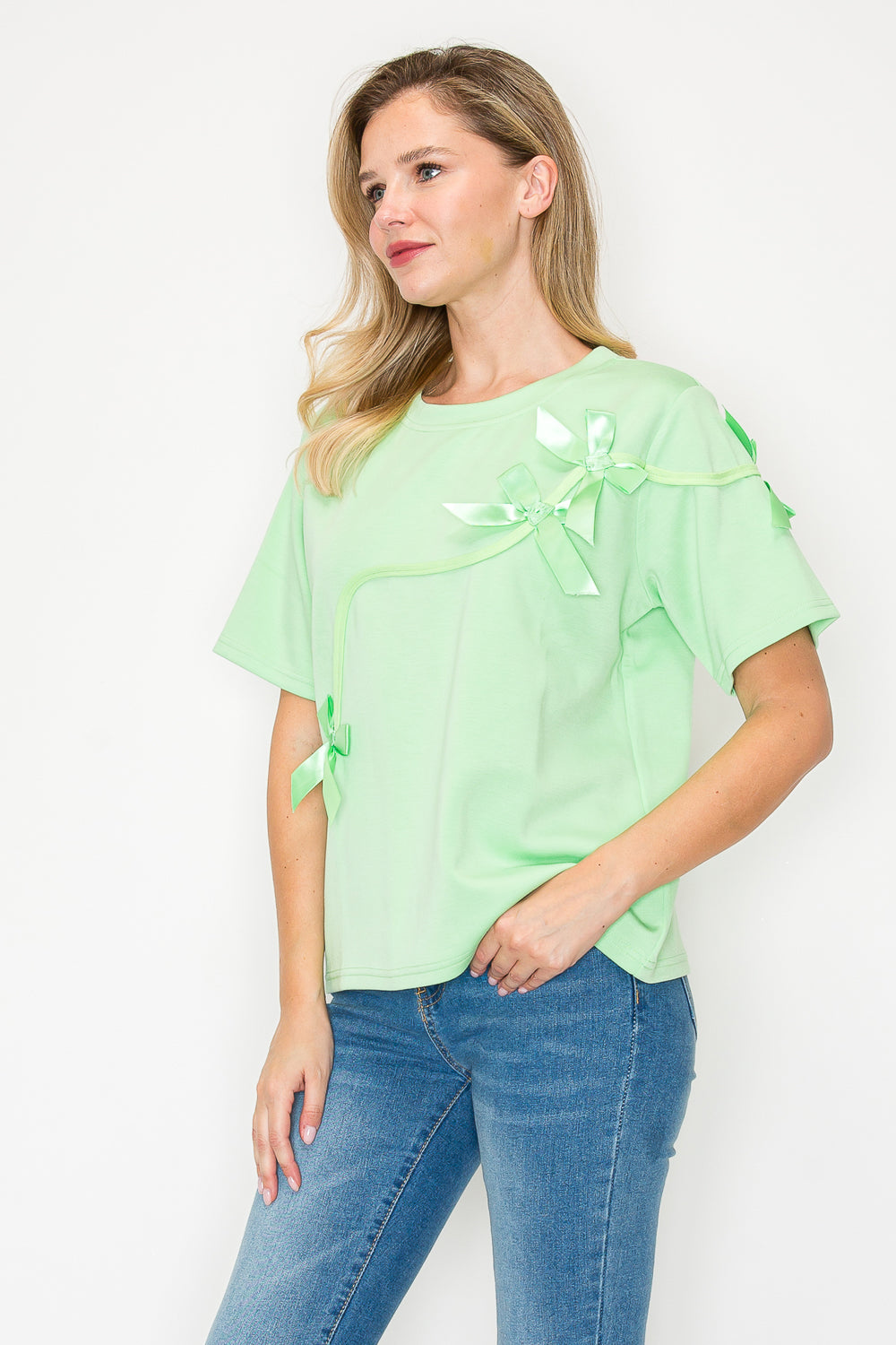Karely Knit Top with Ribbons