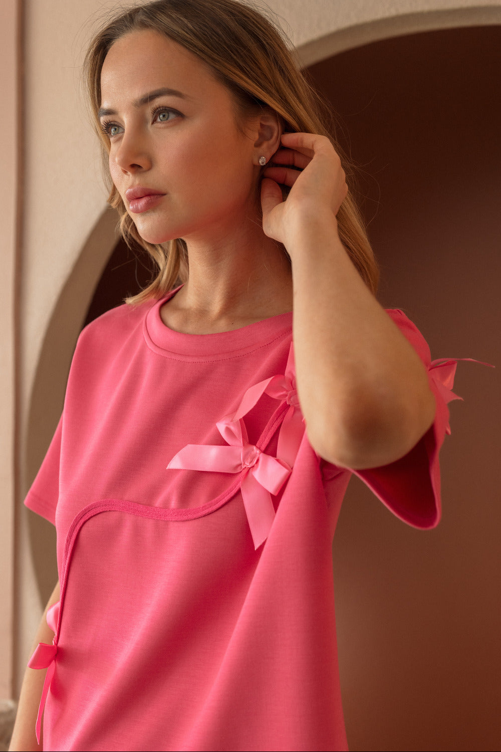 Karely Knit Top with Ribbons