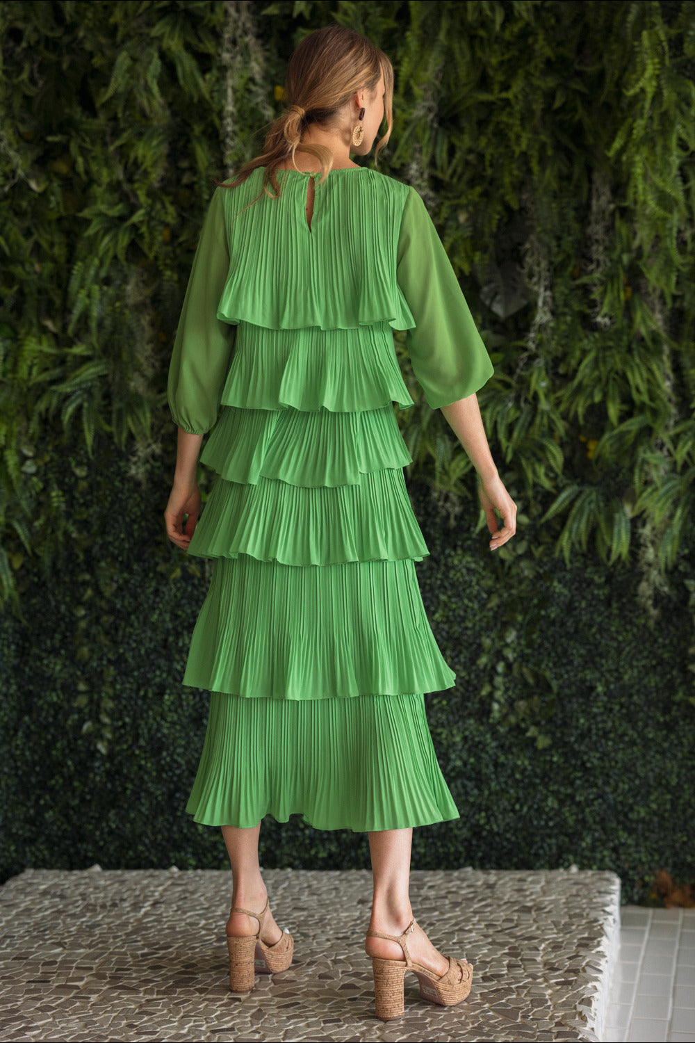 Javon Pleated Ruffle Tiered Skirt