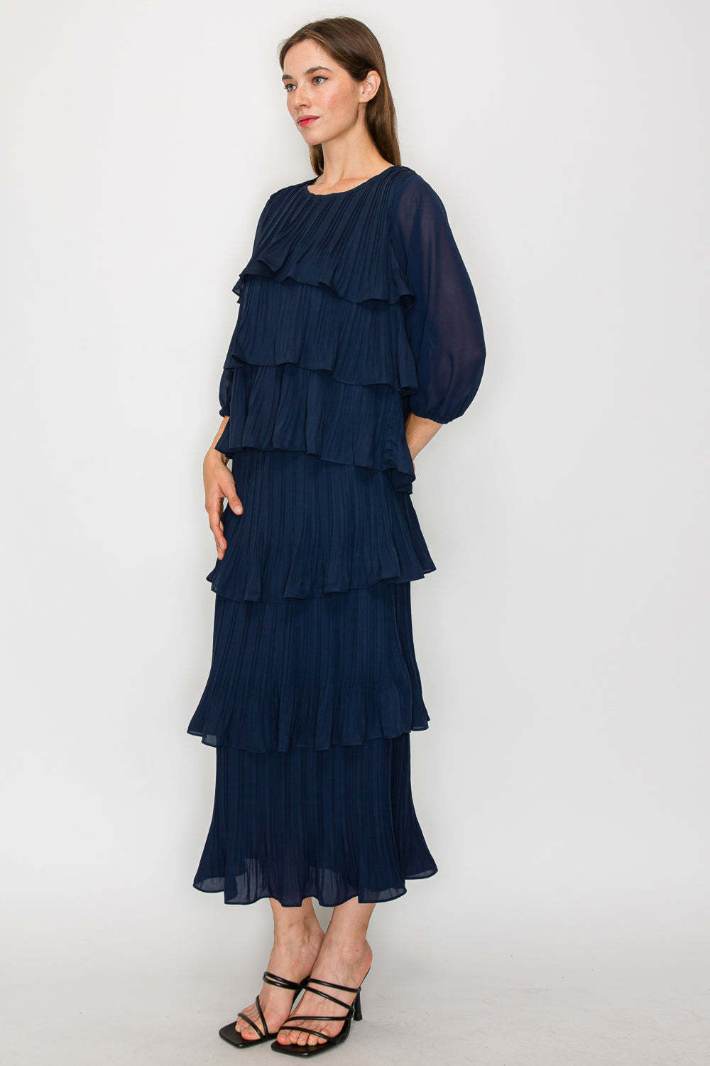 Jesiah Pleated Ruffled Tiered Top