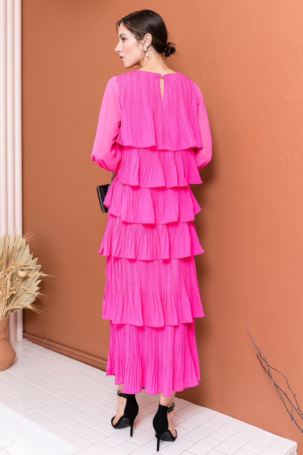 Javon Pleated Ruffle Tiered Skirt