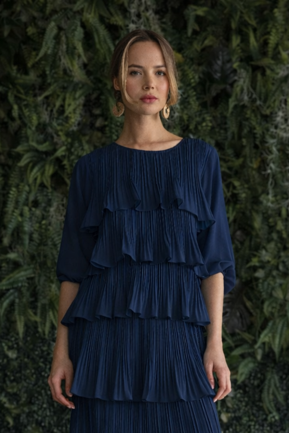 Jesiah Pleated Ruffled Tiered Top