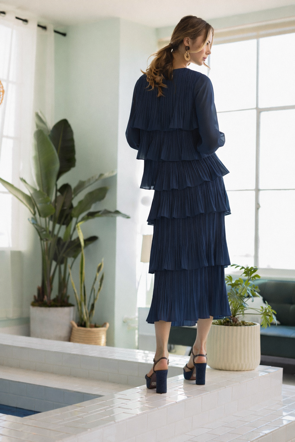 Javon Pleated Ruffle Tiered Skirt