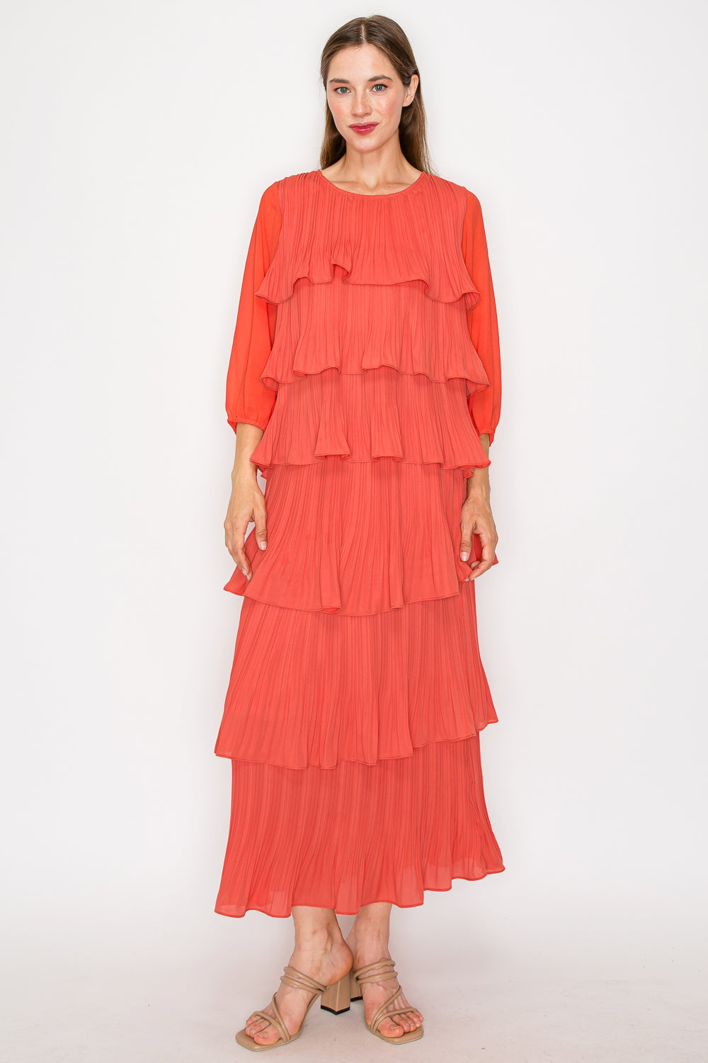 Jesiah Pleated Ruffled Tiered Top