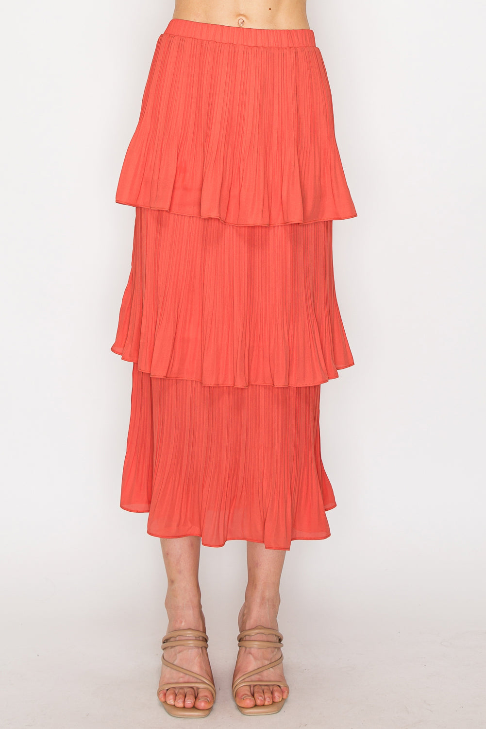 Javon Pleated Ruffle Tiered Skirt