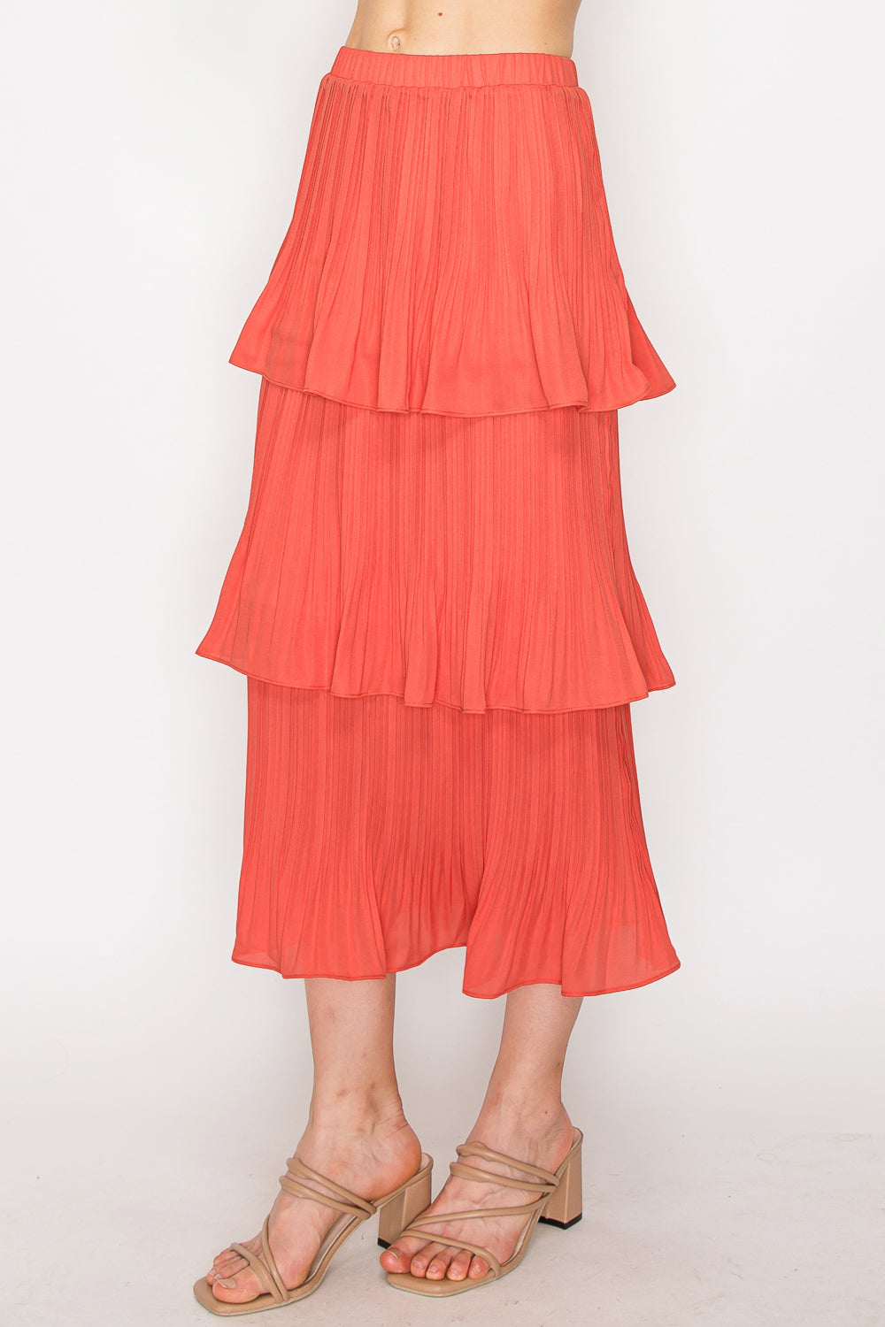 Javon Pleated Ruffle Tiered Skirt