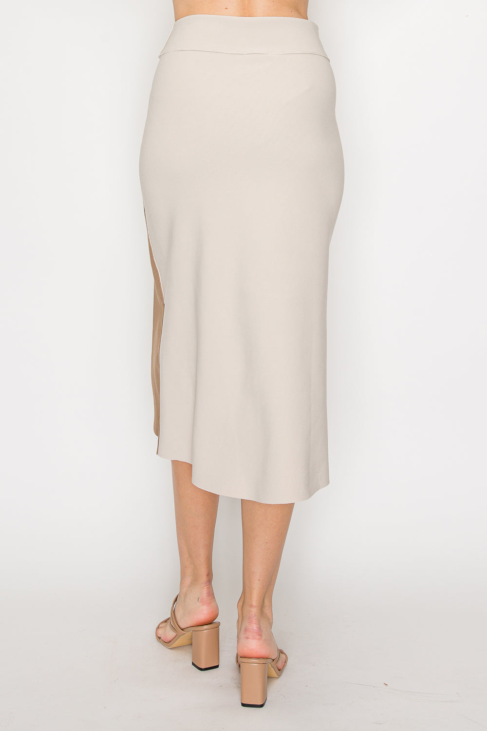 Jolene Stretch Knit Crepe Colorblock Skirt