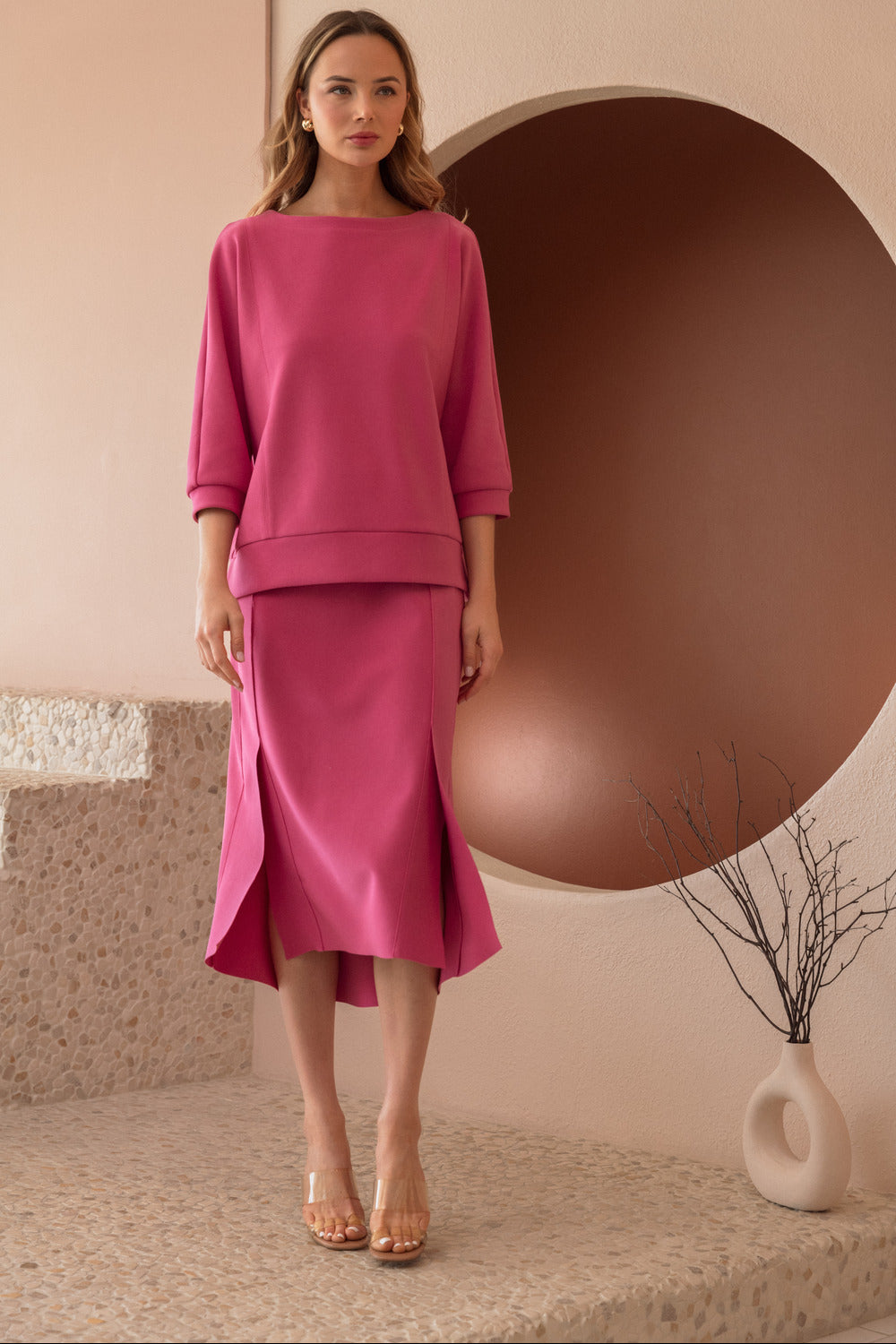 Kamari Stretch Crepe Knit Skirt