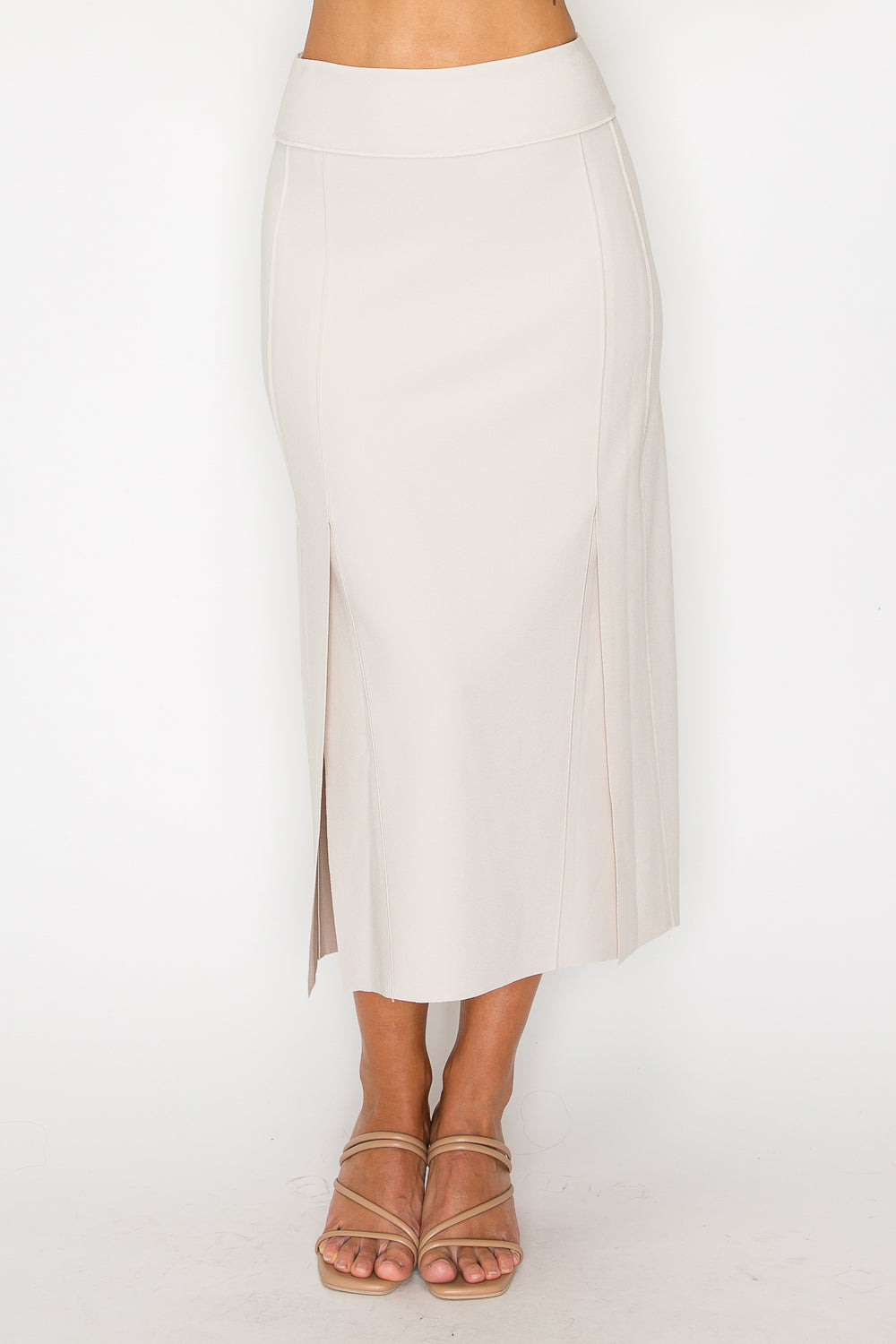 Kamari Stretch Crepe Knit Skirt