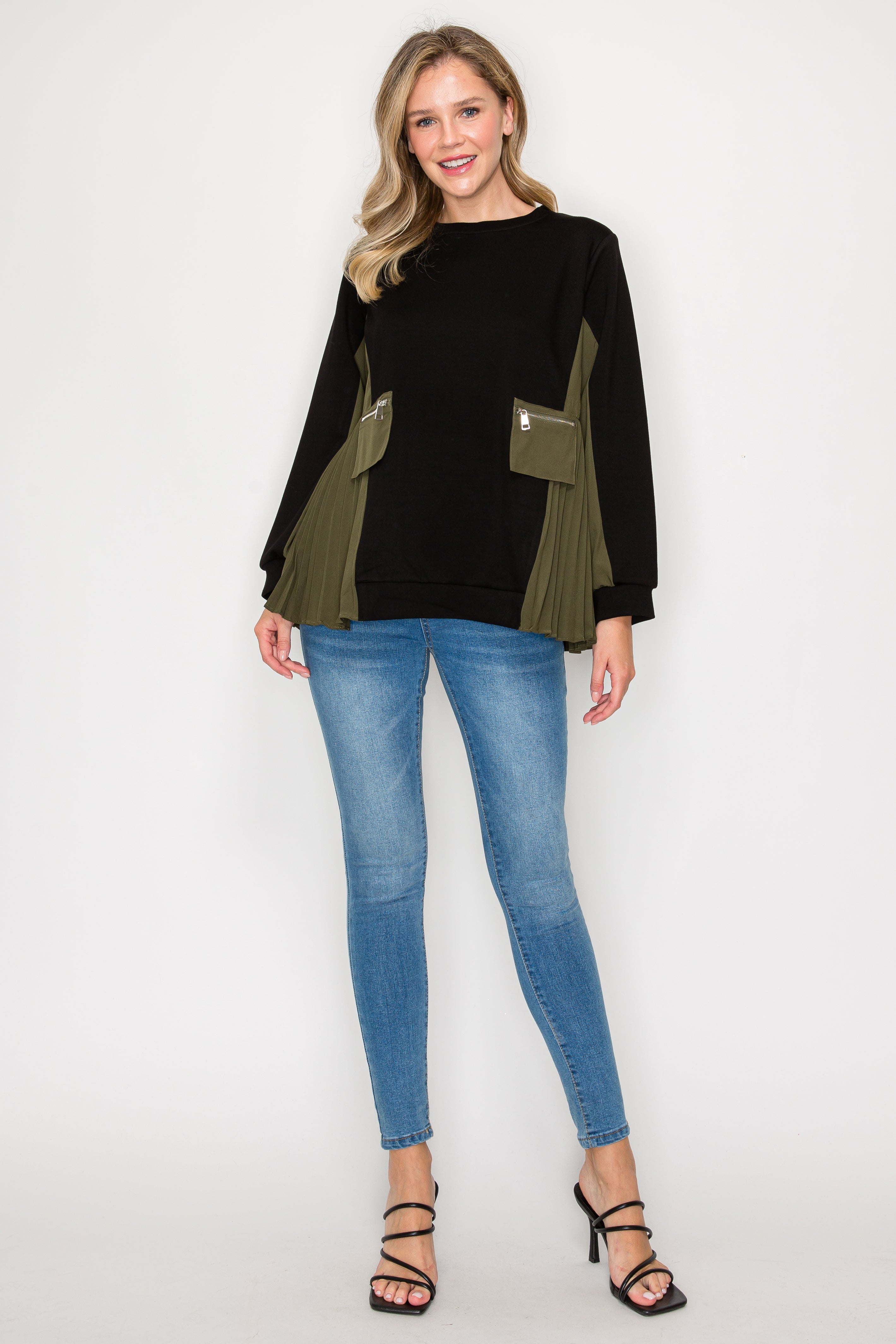 Joan Knit Top with Pleating