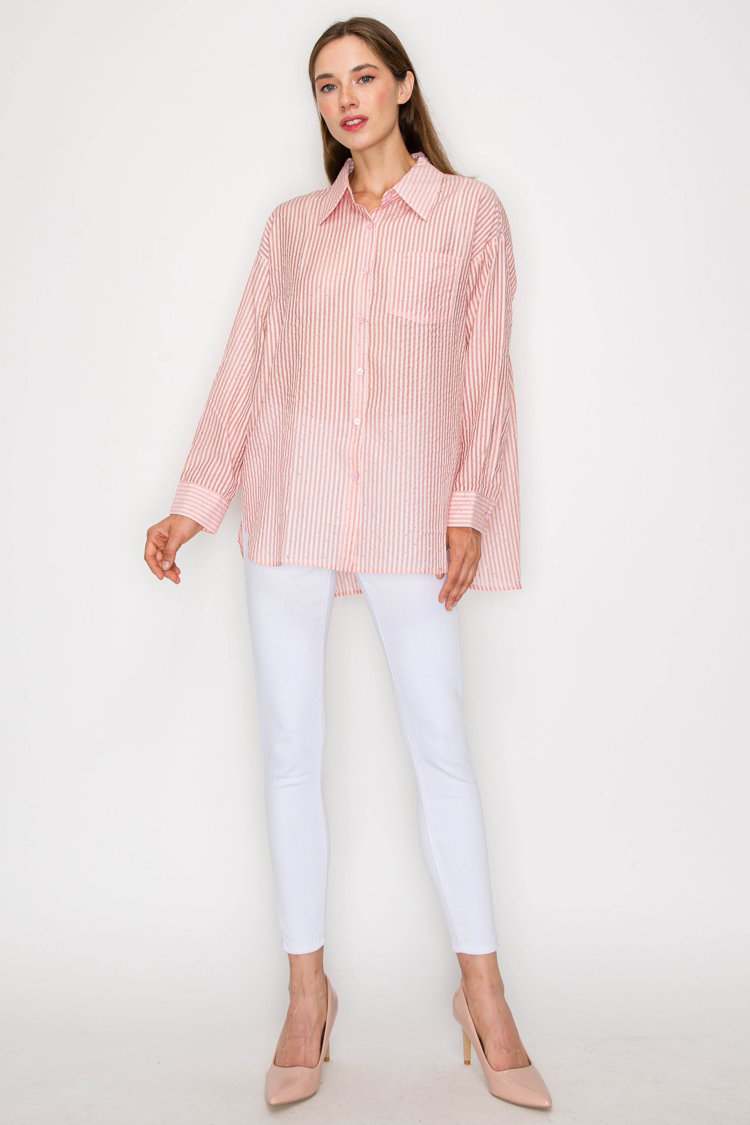 Jordana Sparkling Sheer Shirt