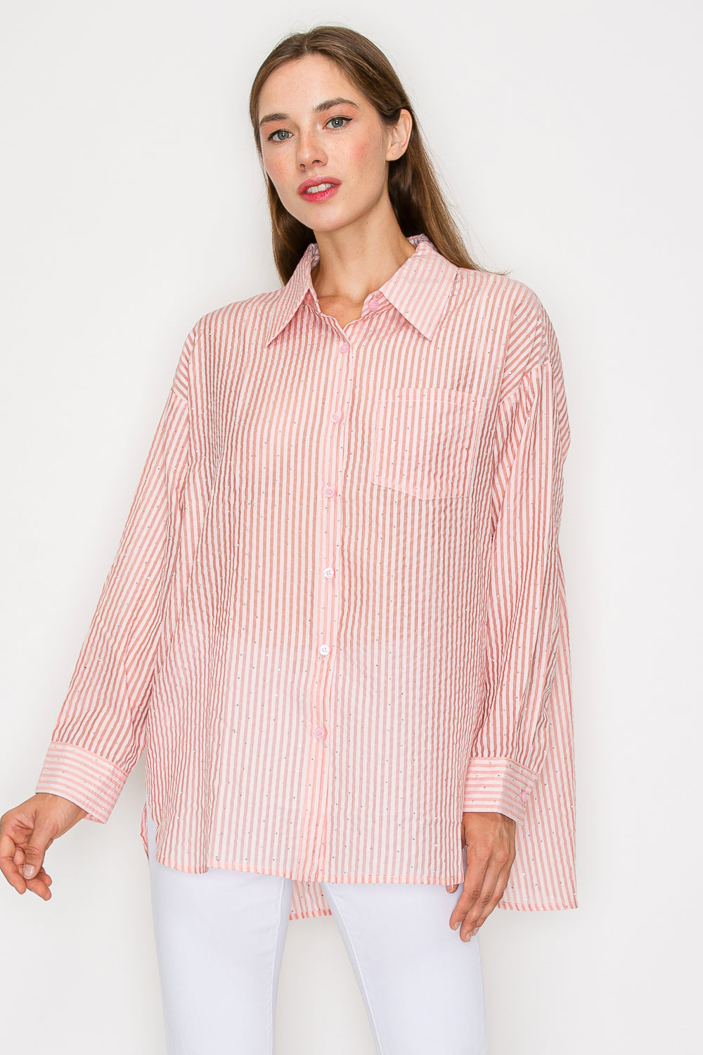 Jordana Sparkling Sheer Shirt