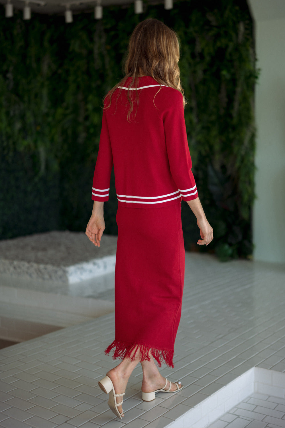 Sawyer Knitted Ribbed Fringe Skirt