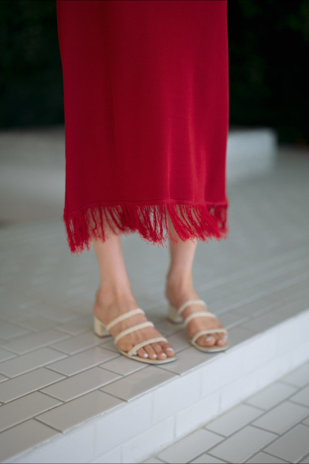 Sawyer Knitted Ribbed Fringe Skirt