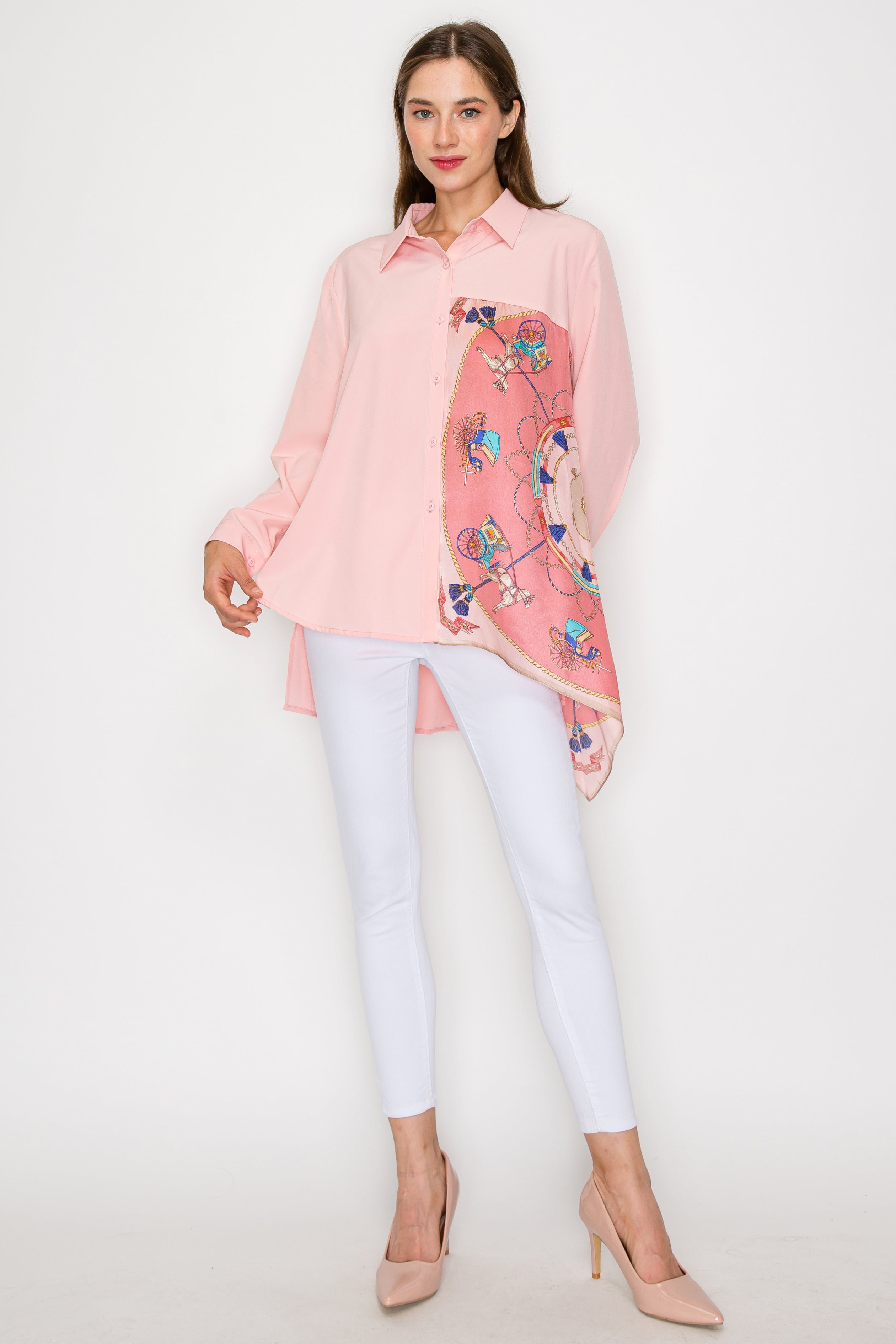 Jess Asymmetric Print Top