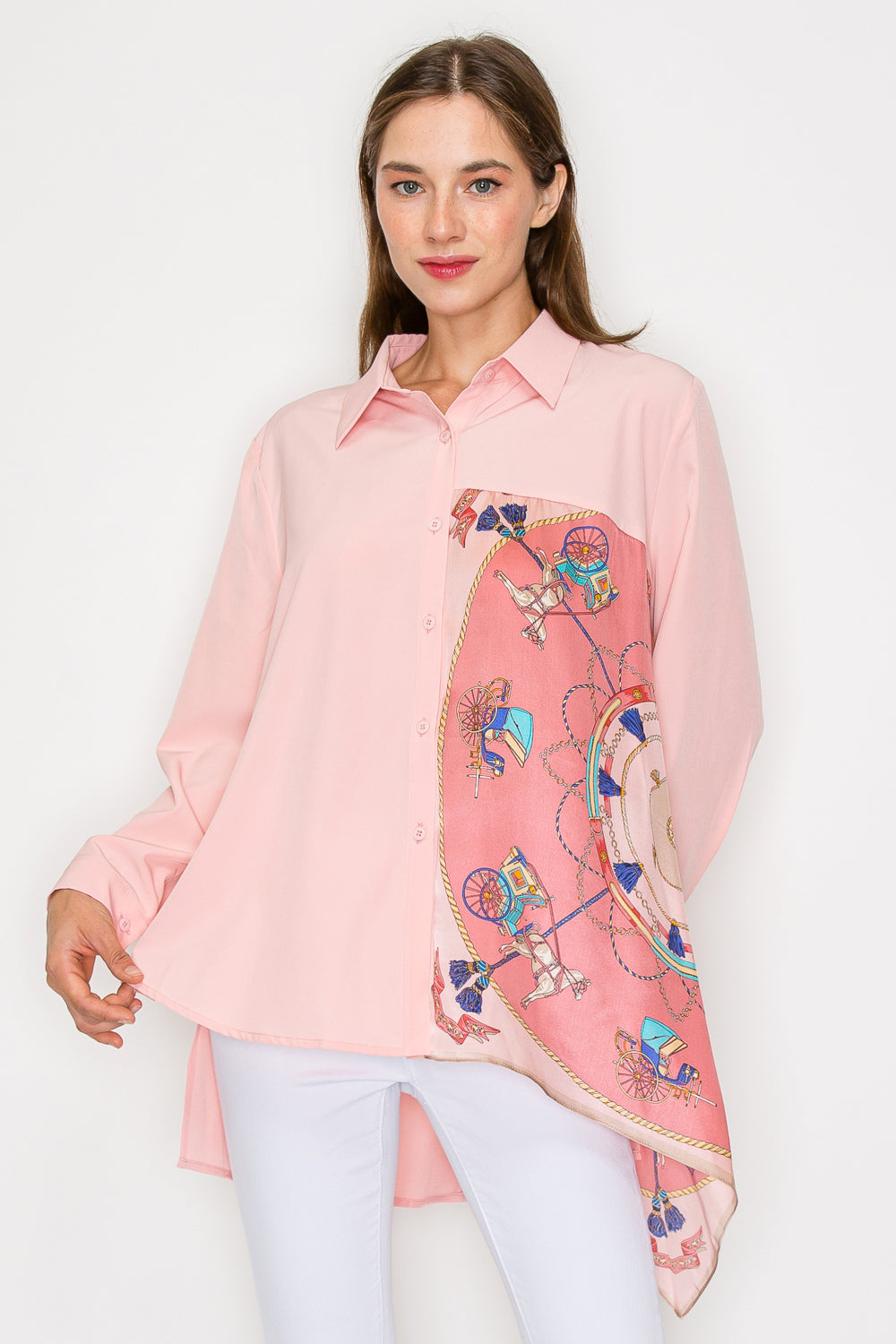 Jess Asymmetric Print Top