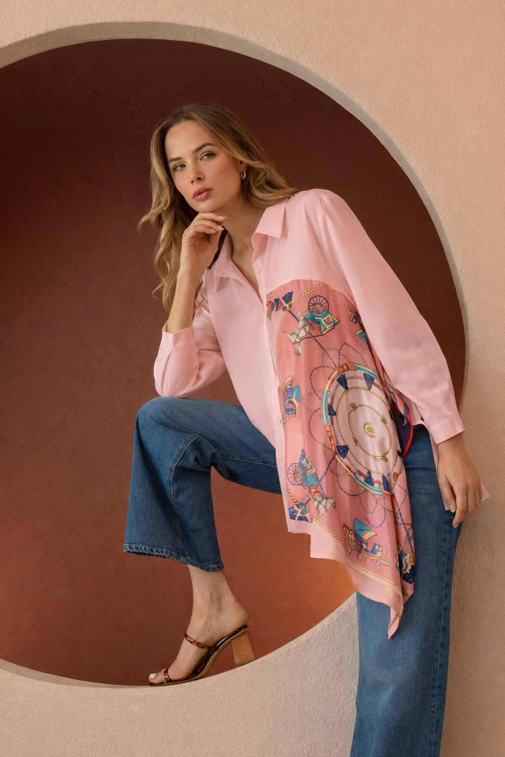 Jess Asymmetric Print Top