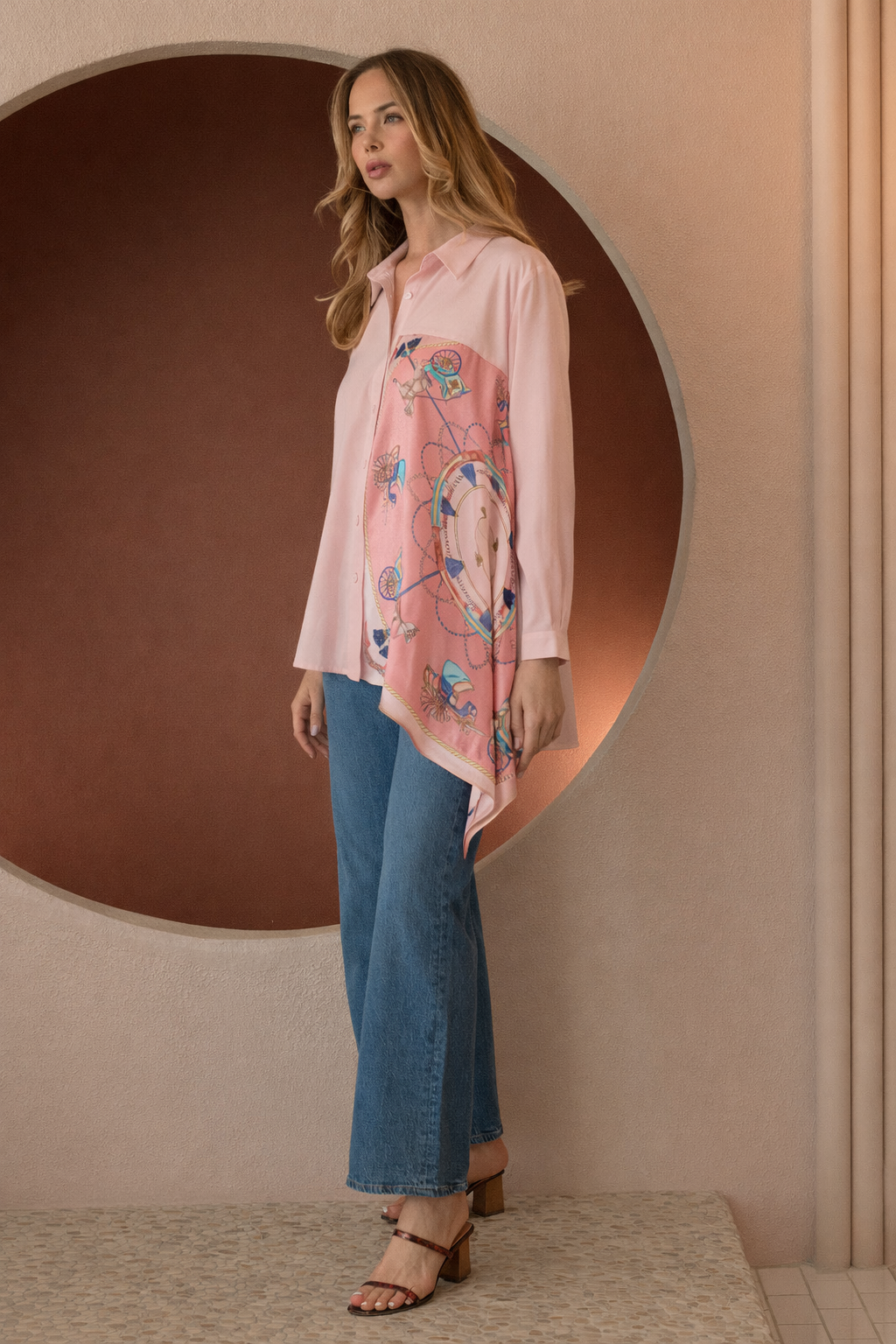 Jess Asymmetric Print Top