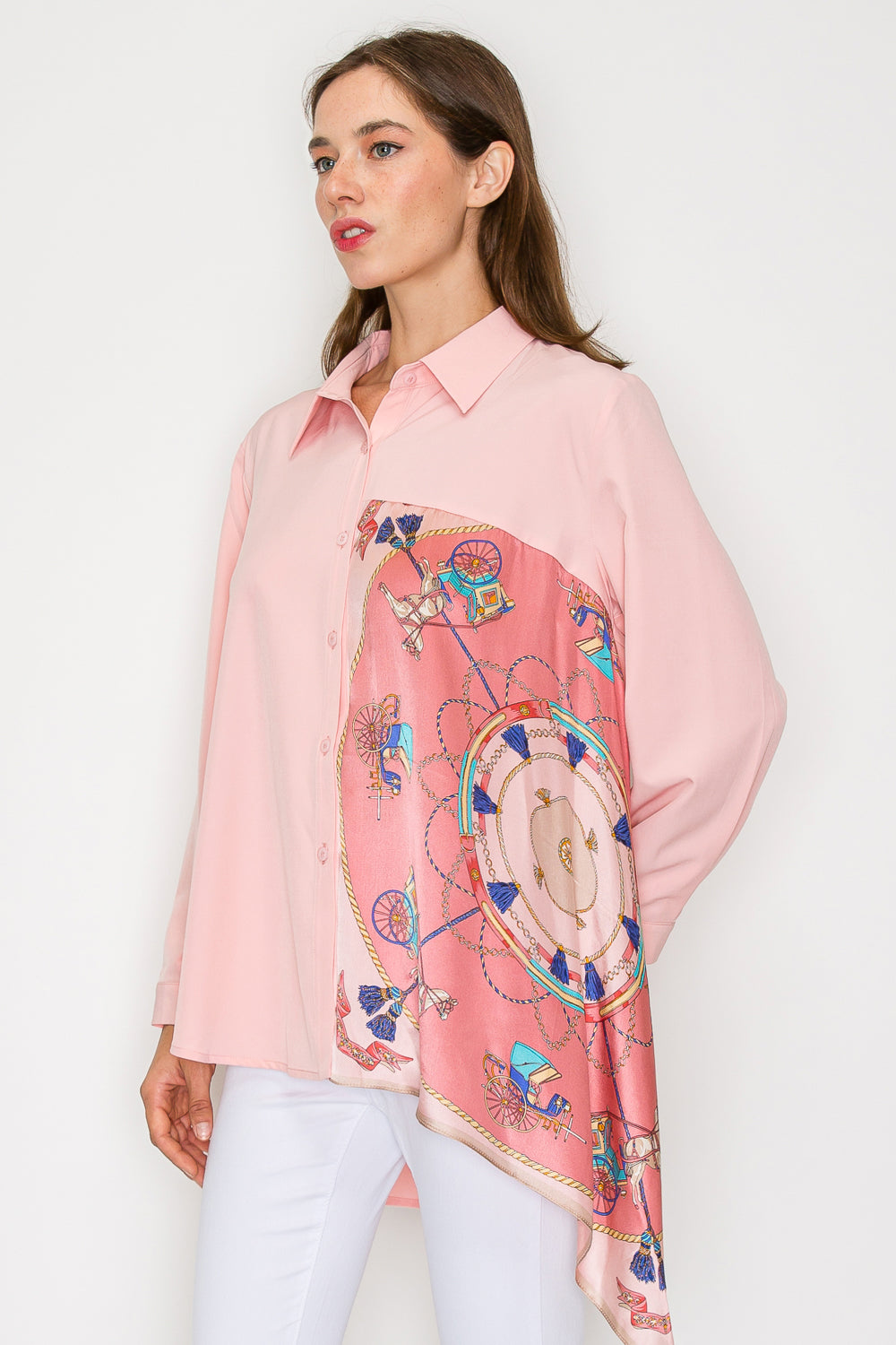 Jess Asymmetric Print Top