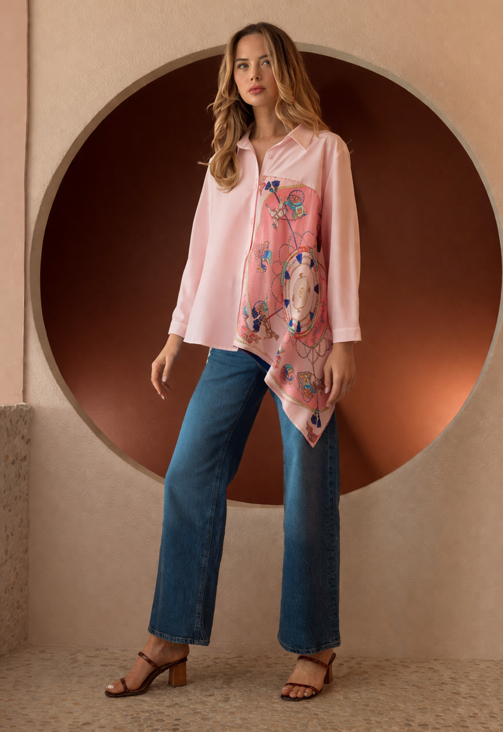 Jess Asymmetric Print Top