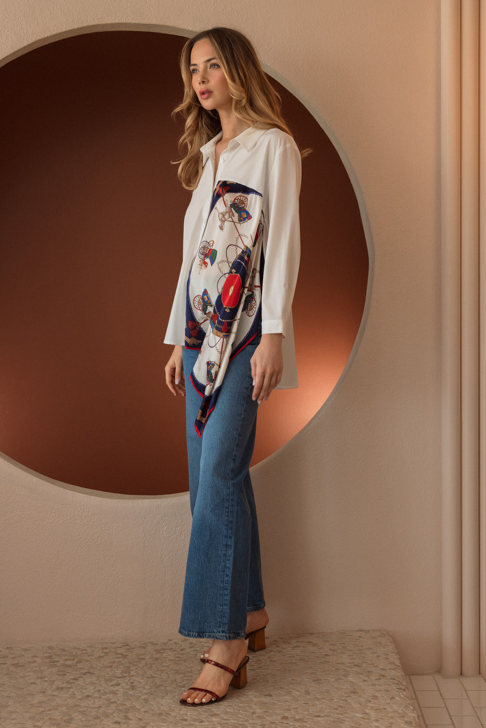 Jess Asymmetric Print Top