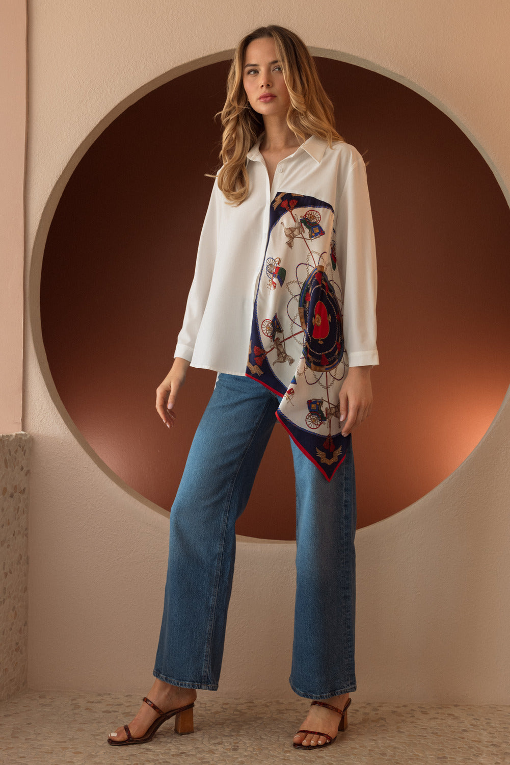 Jess Asymmetric Print Top