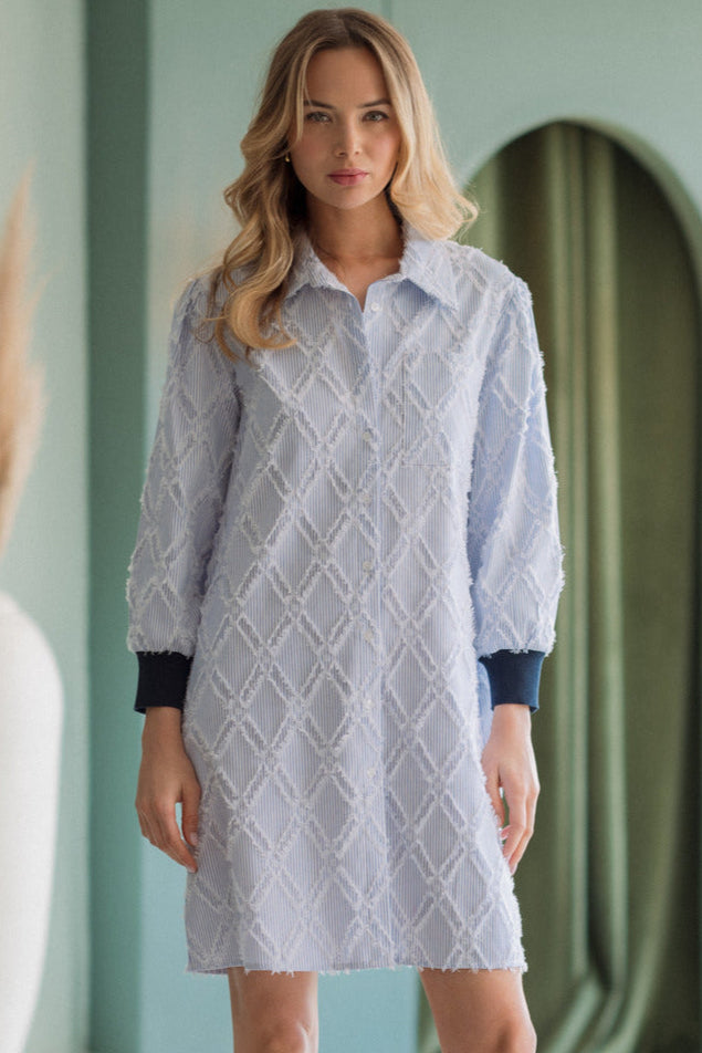 Jadea Textured Shirt Dress