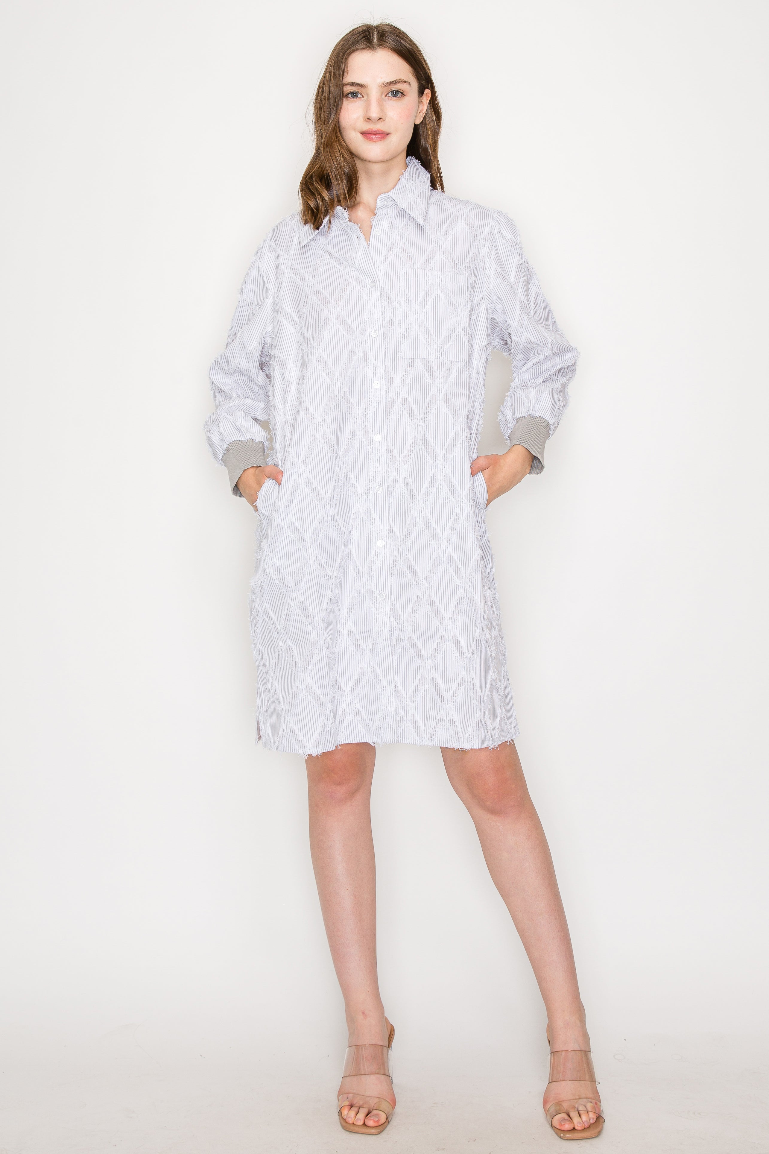 Jadea Textured Shirt Dress
