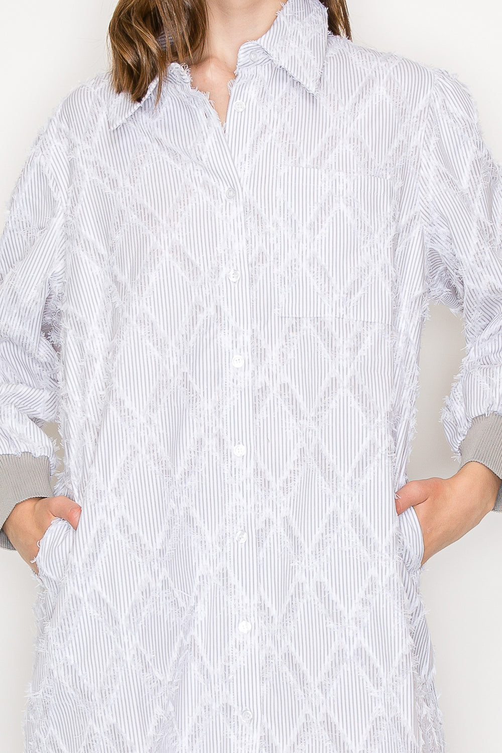 Jadea Textured Shirt Dress