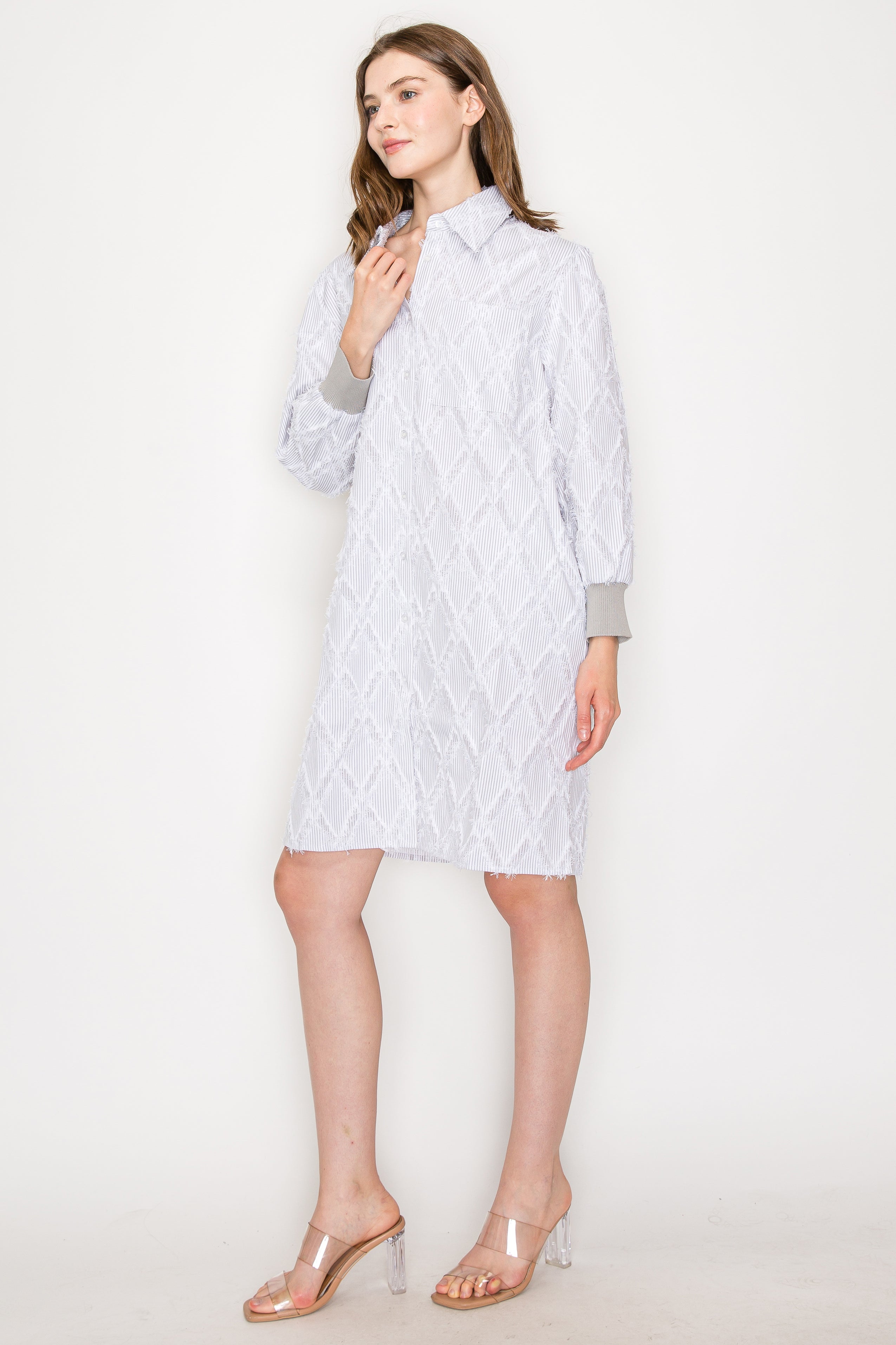 Jadea Textured Shirt Dress