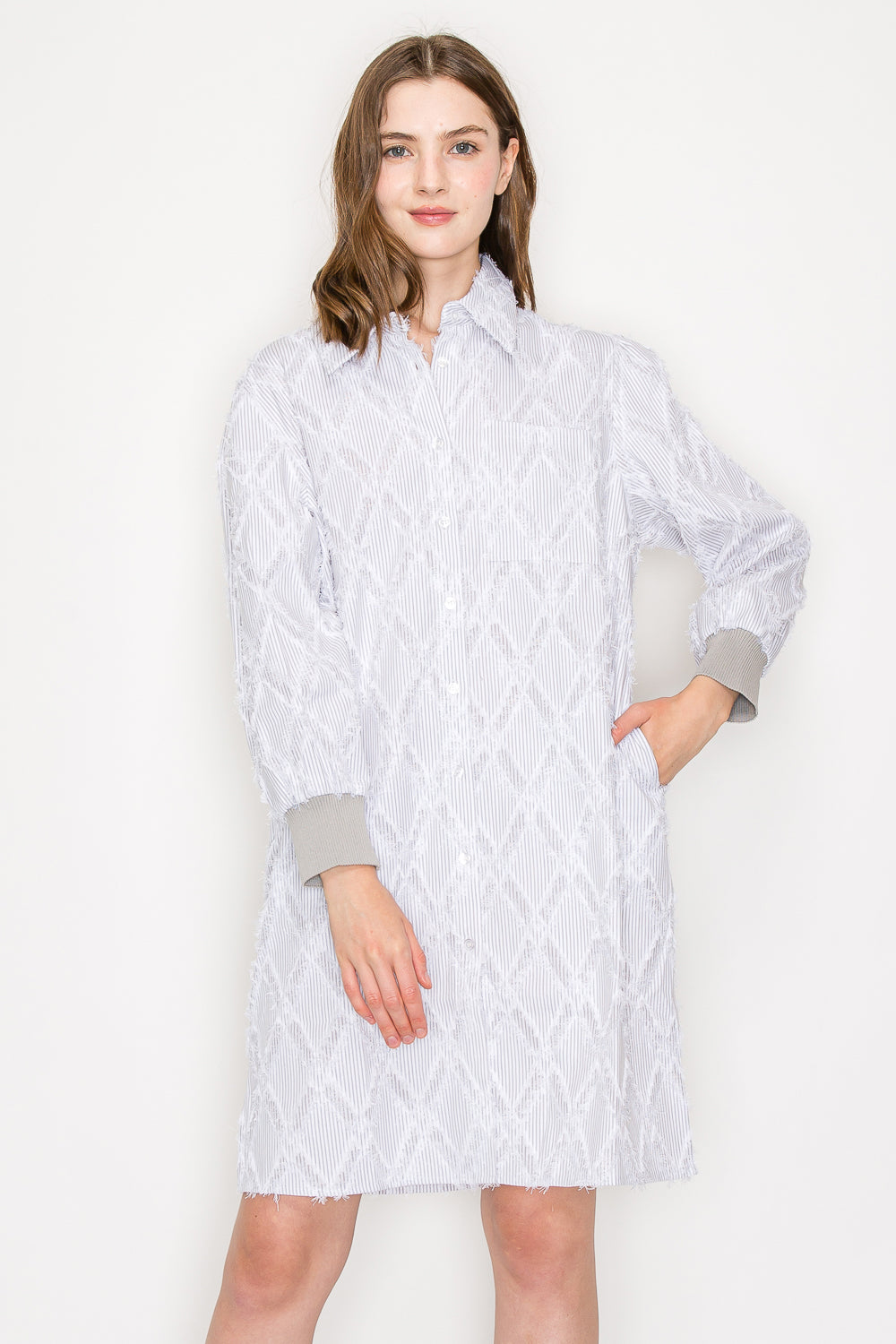 Jadea Textured Shirt Dress