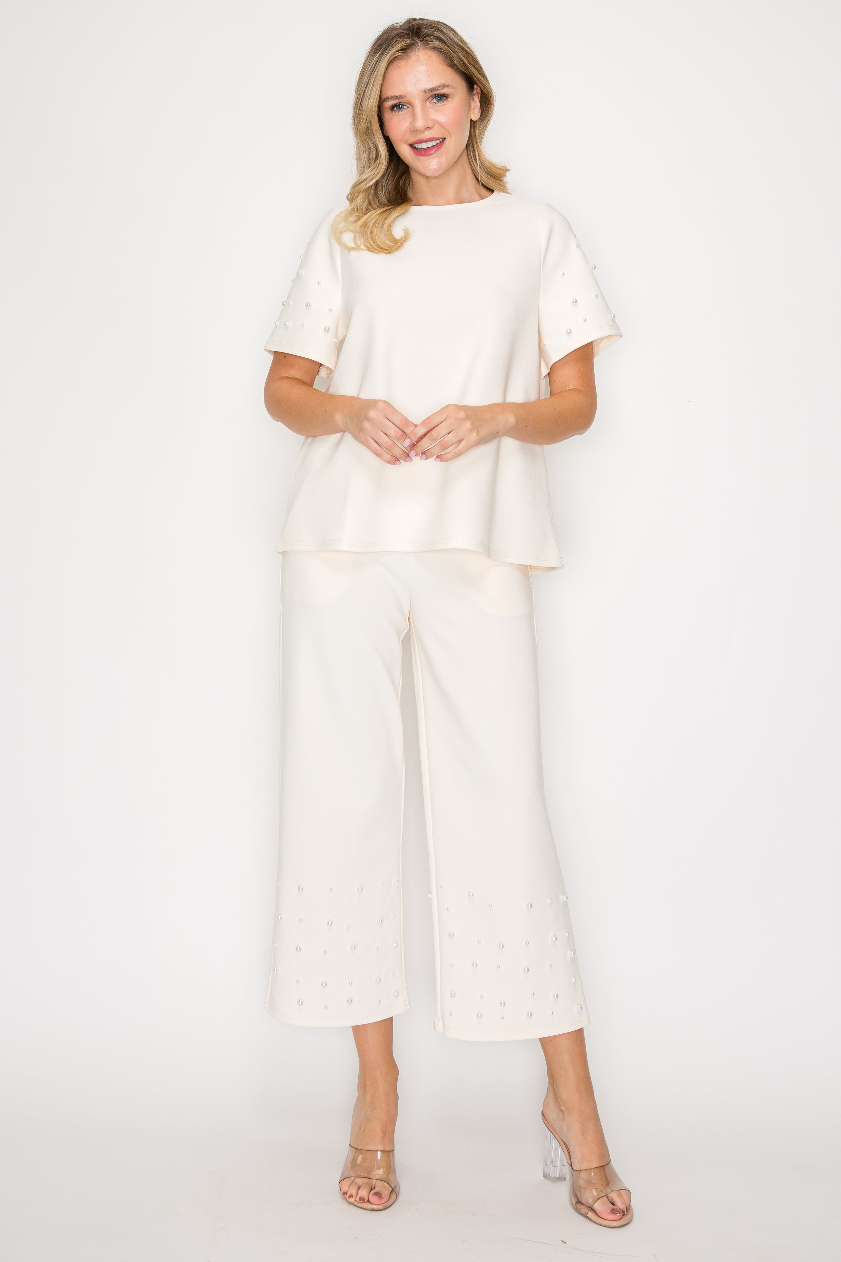 Keziah Stretch Knit Pearl Pant