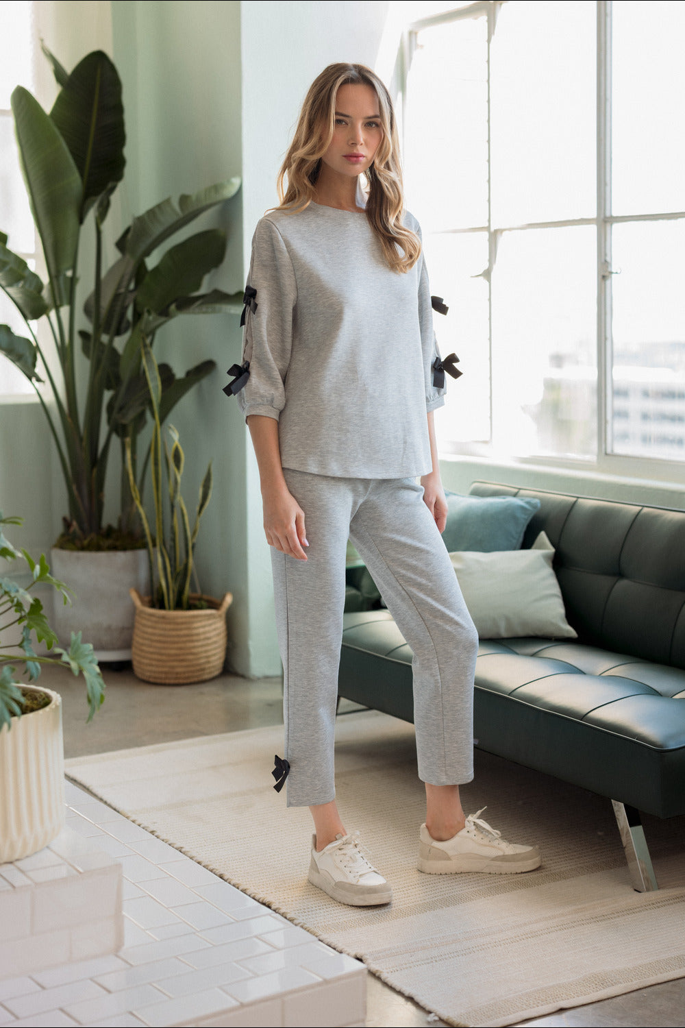 Jelina Knit Pant with Ribbons