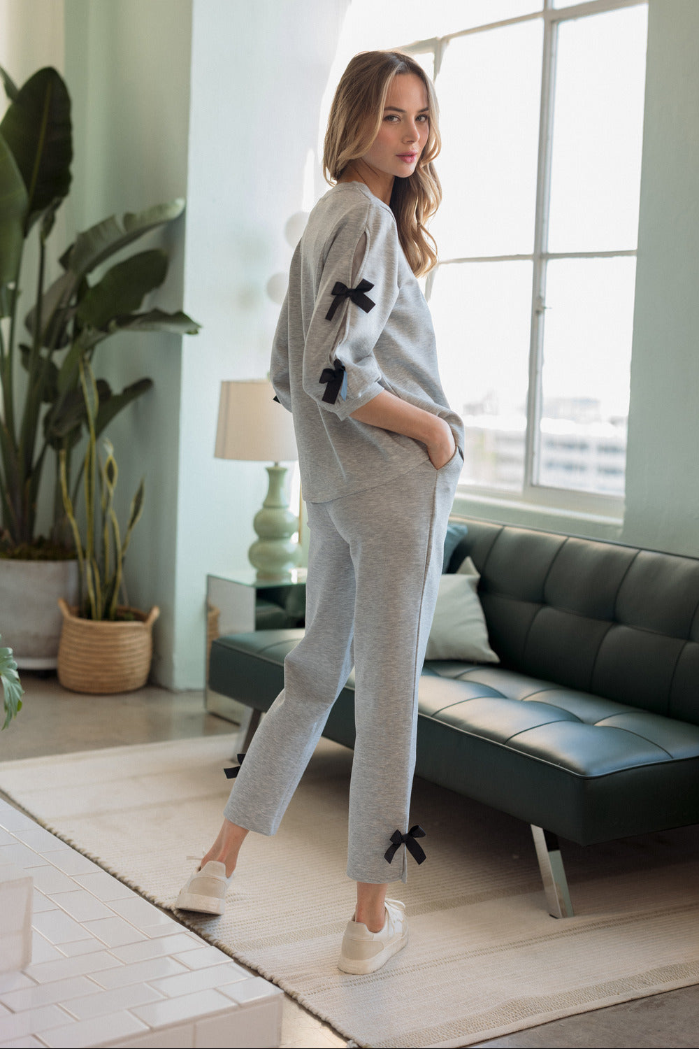 Jelina Knit Pant with Ribbons